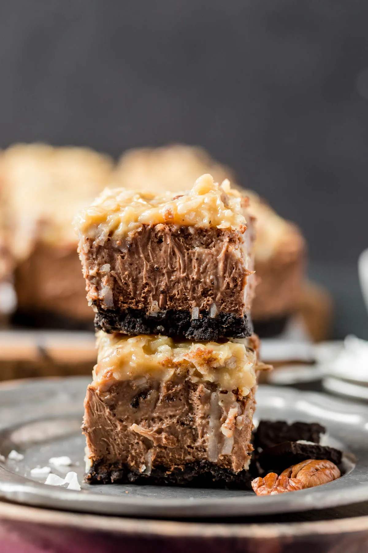 German Chocolate Cheesecake Squares