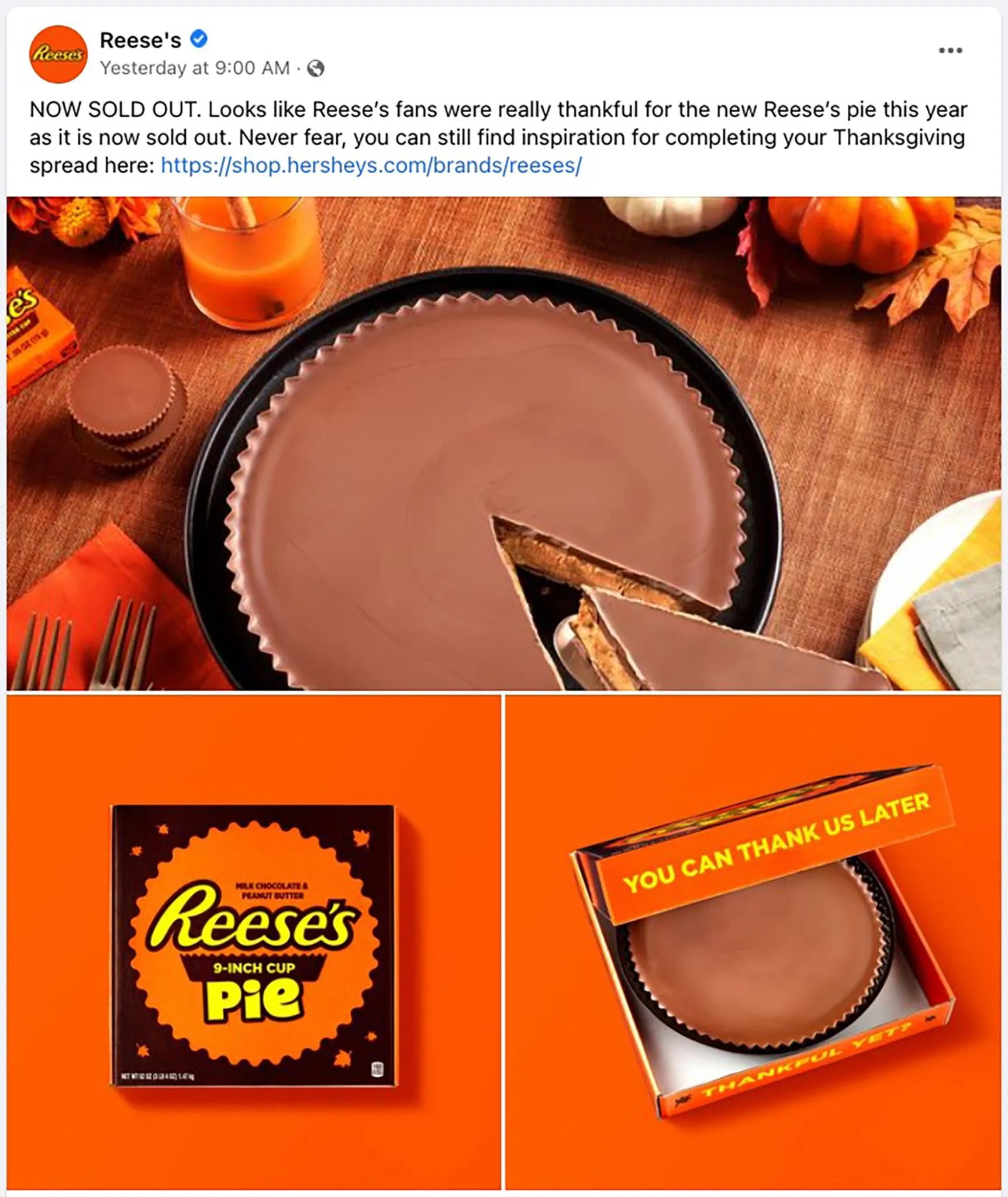 Giant Reese's Cup Pie