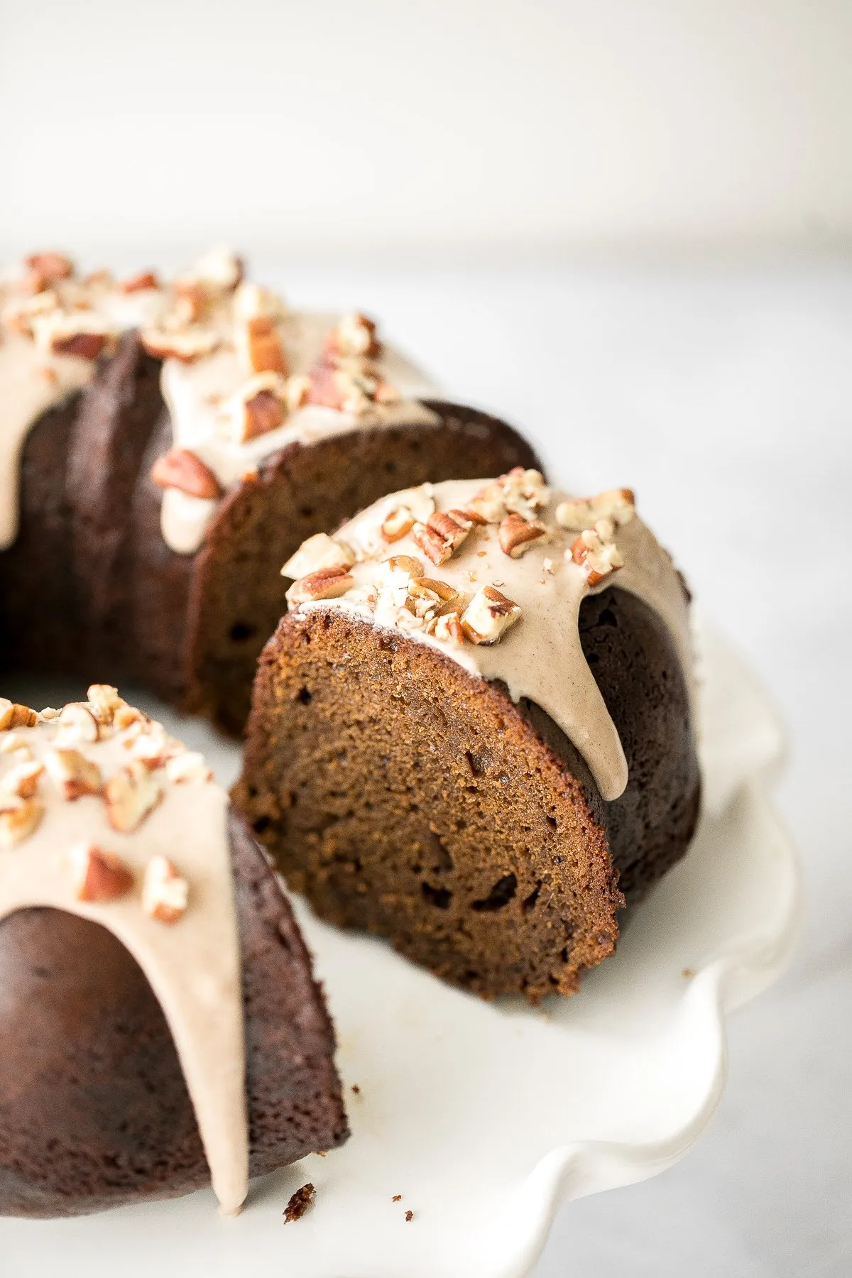 Gingerbread Bundt Cake with Maple Cinnamon Glaze