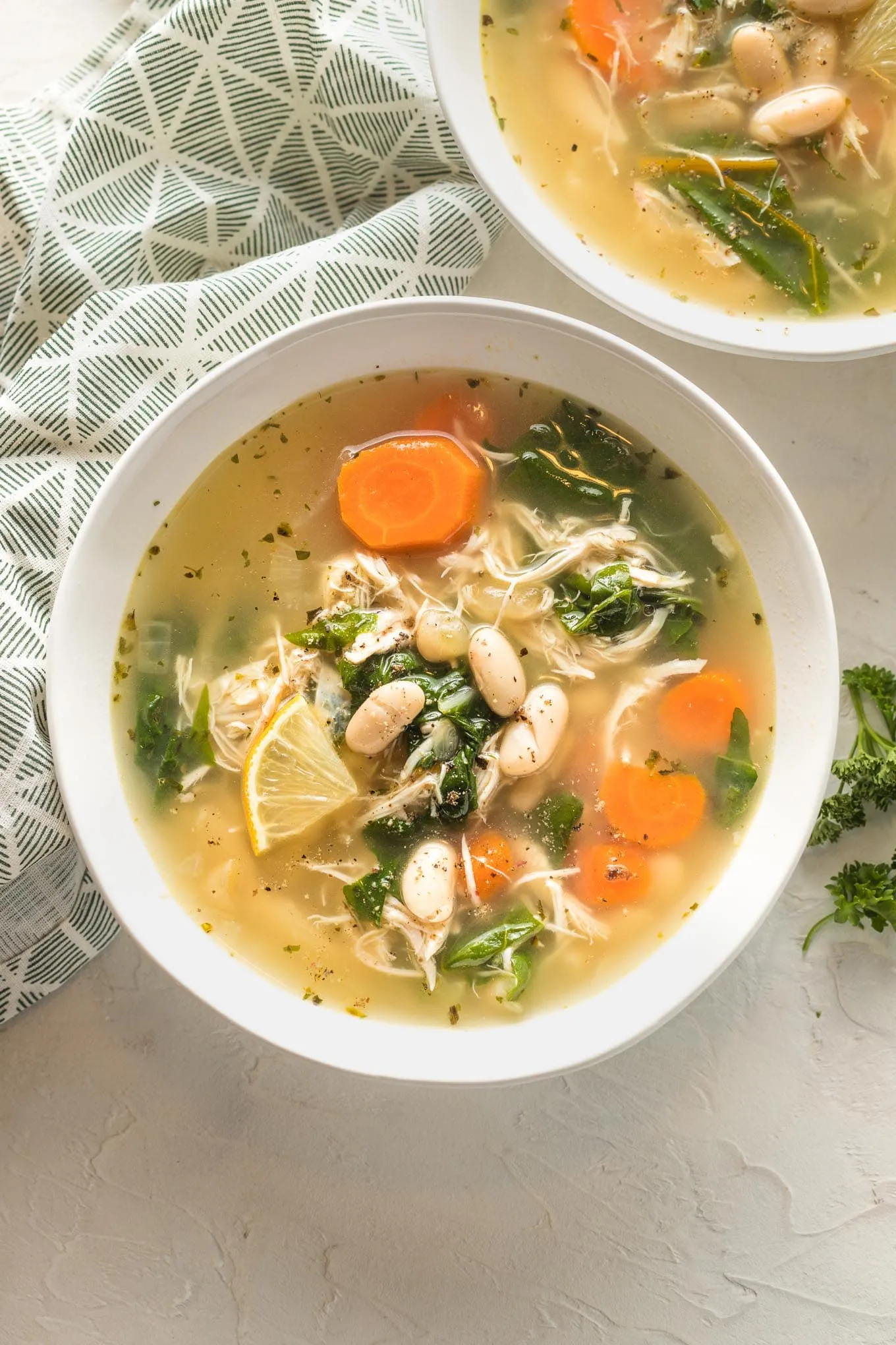 Ginny's White Bean Chicken Spinach Cabbage Soup