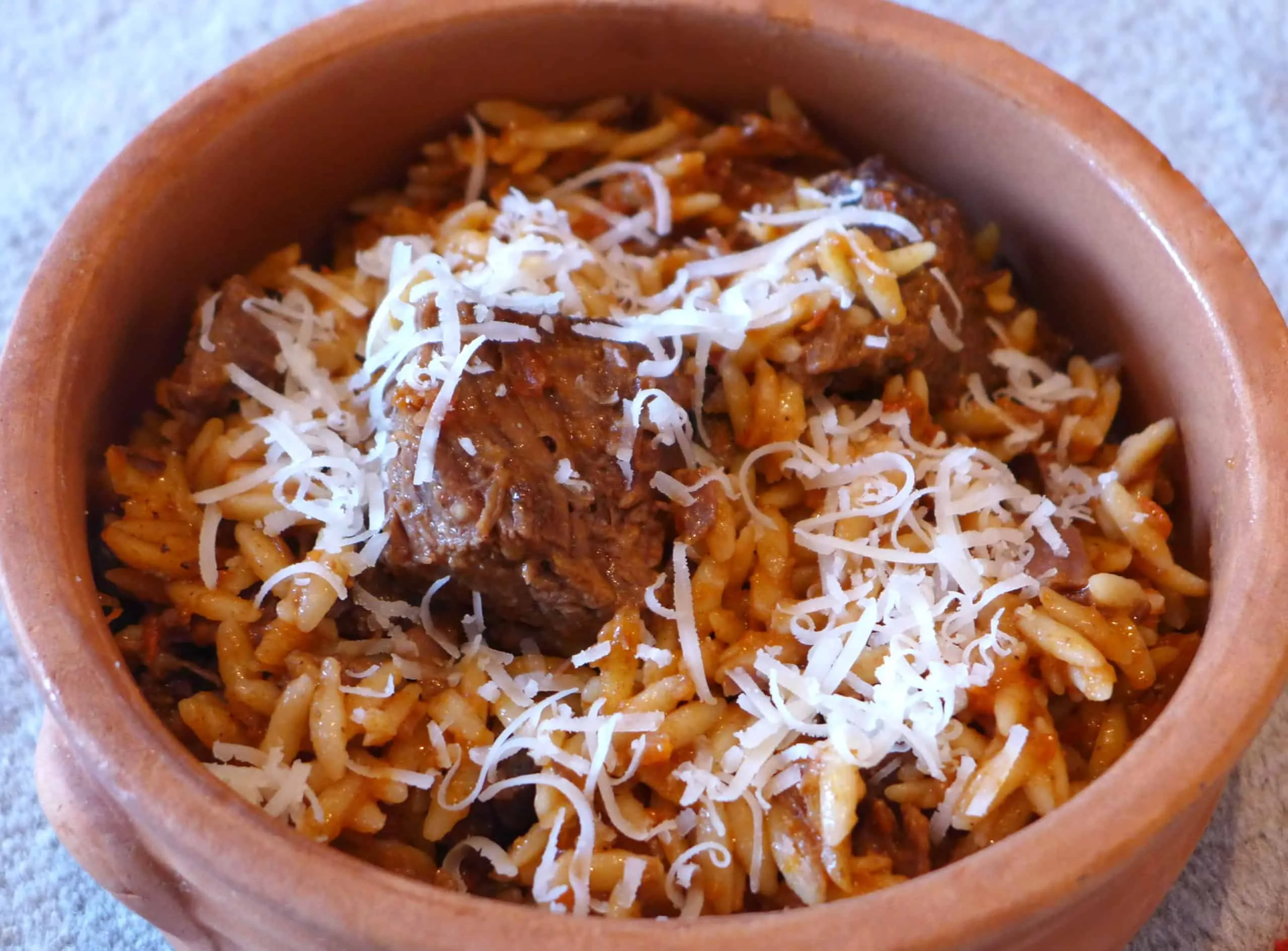 Greek Beef Stew with Orzo Pasta Youvetsi