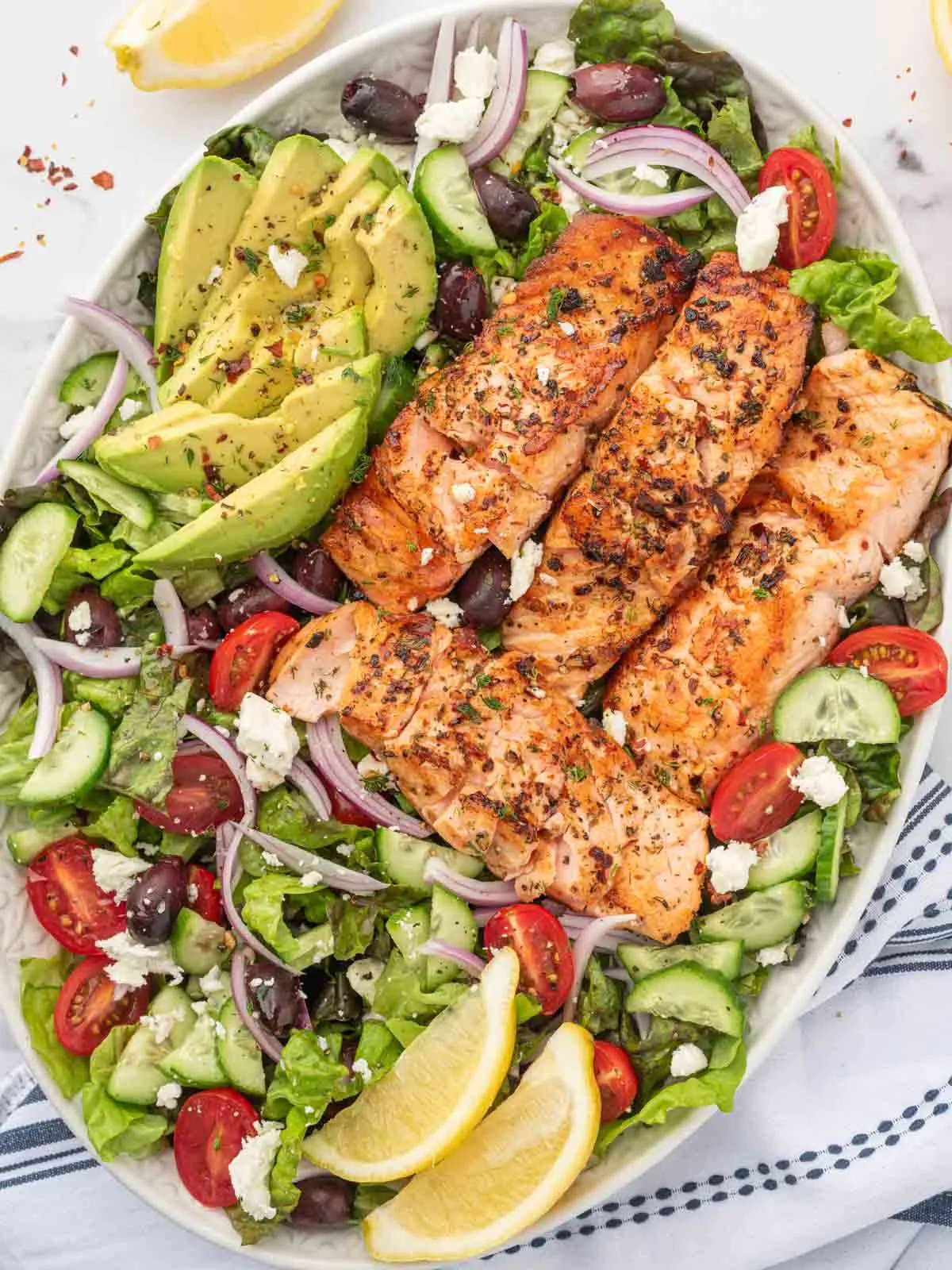 Greek Grilled Salmon with Veggies
