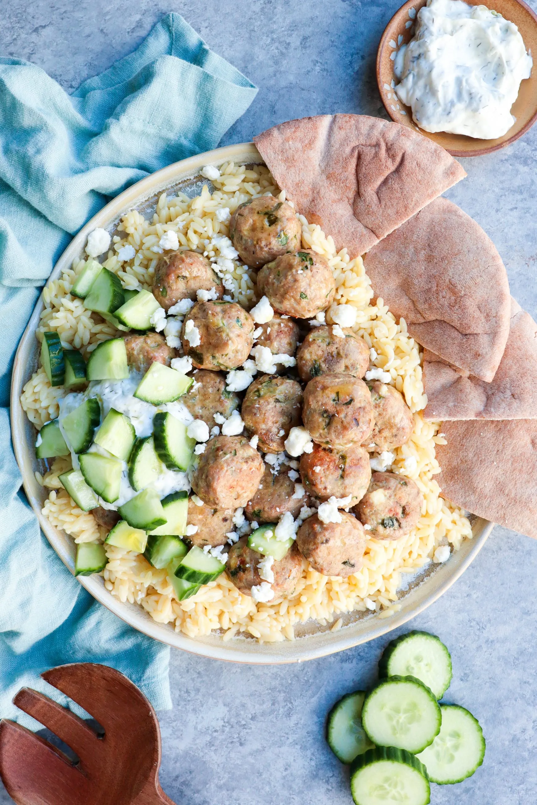 Greek Turkey Meatballs with Spinach and Feta