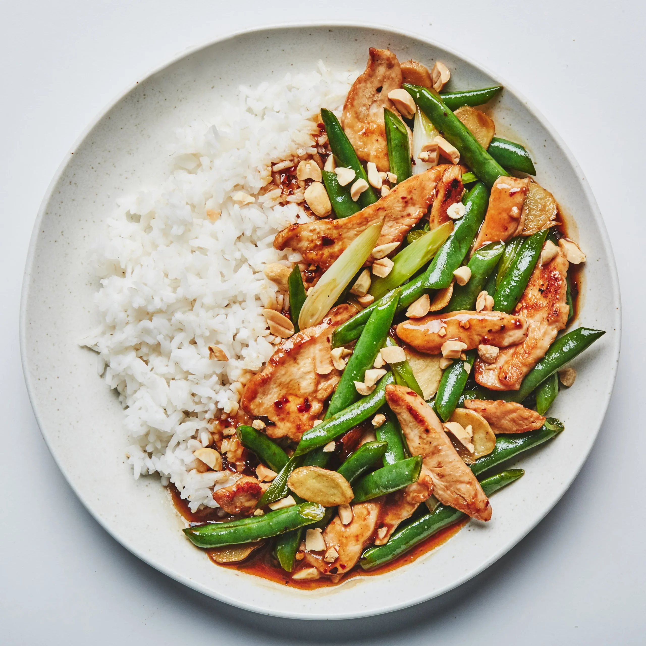 Green Bean Onion Chicken Stir Fry