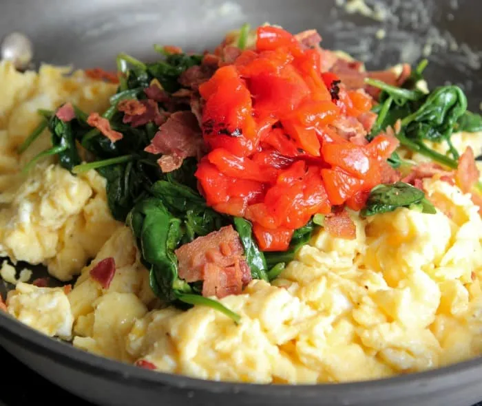 Green Eggs and Ham Scramble Mediterranean Style