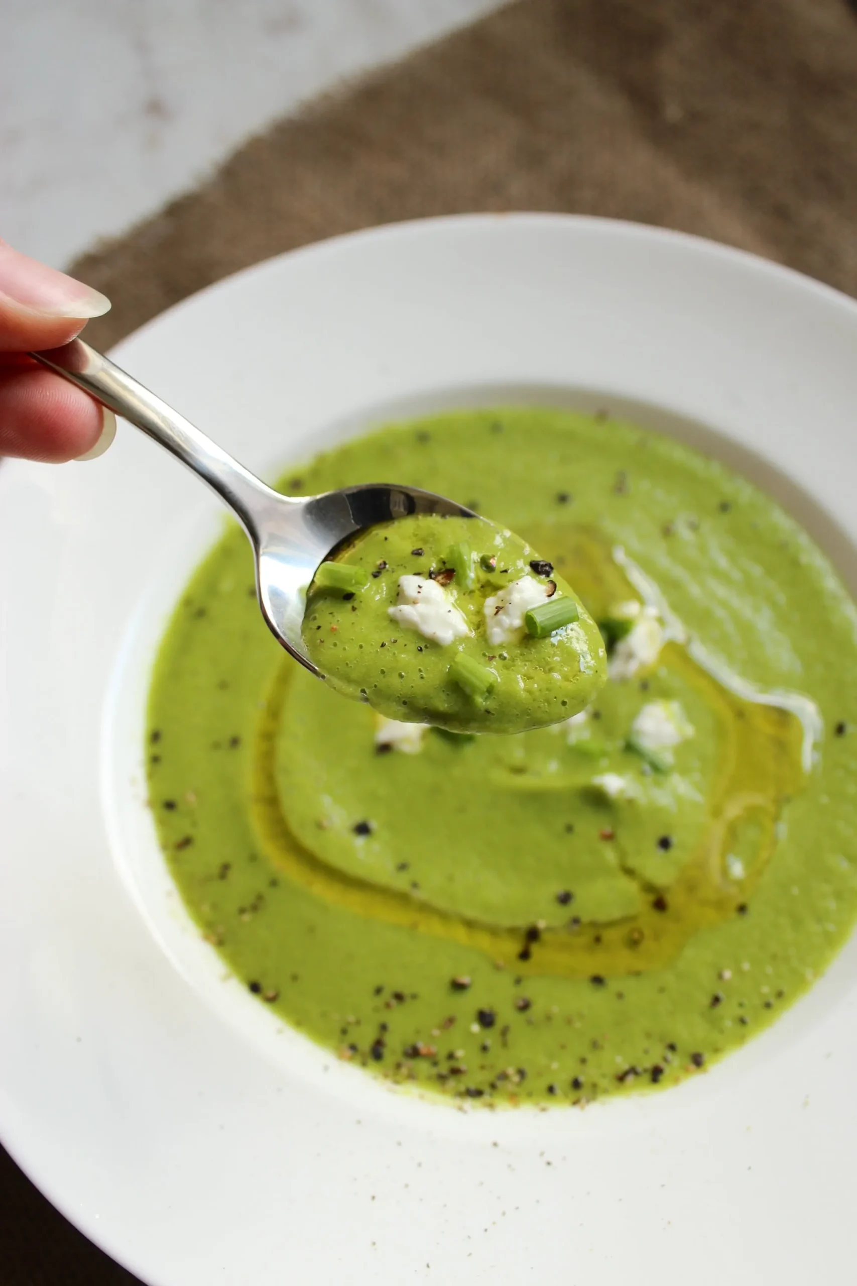 Green Pea Soup with Radishes