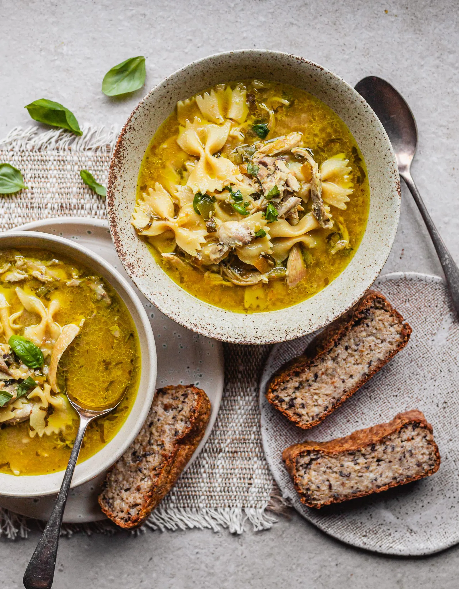 Greens and Farfalle Soup