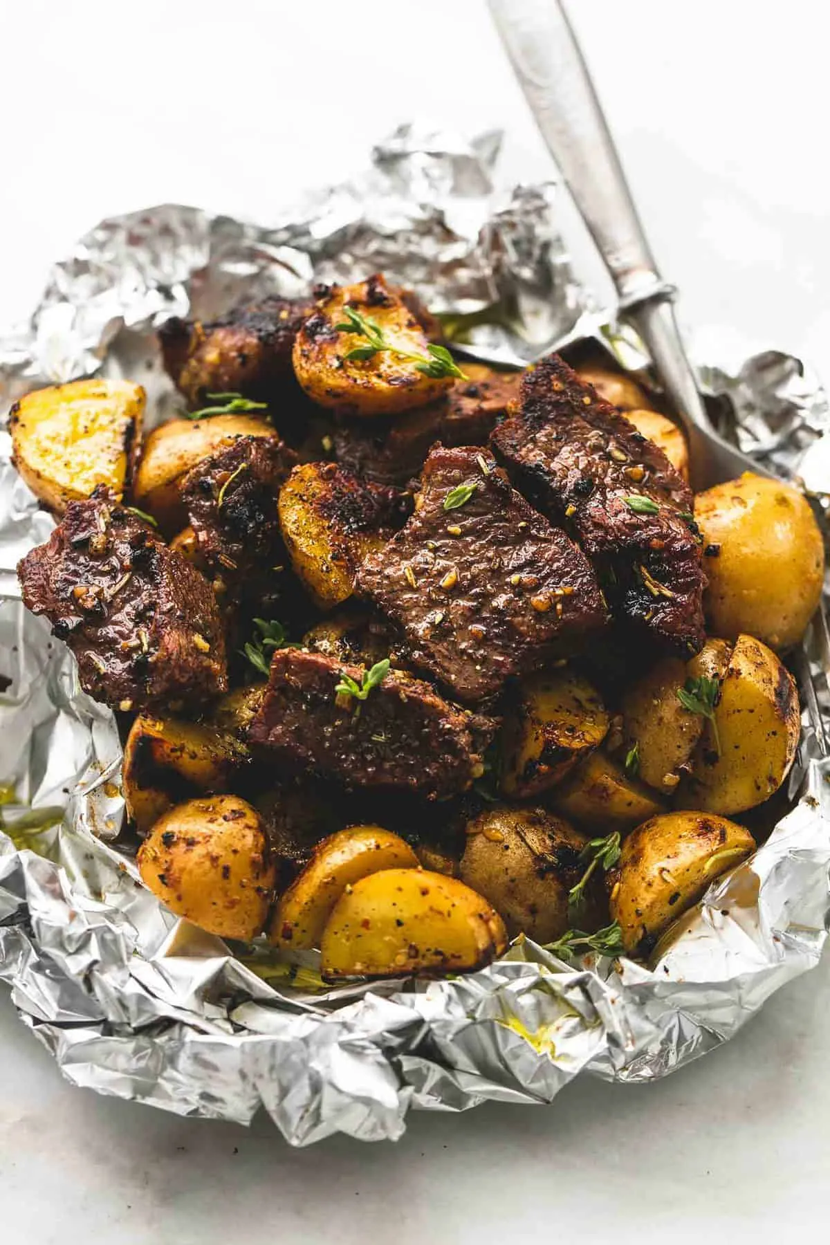Grilled Butter Garlic Steak Potato Foil Pack Dinner