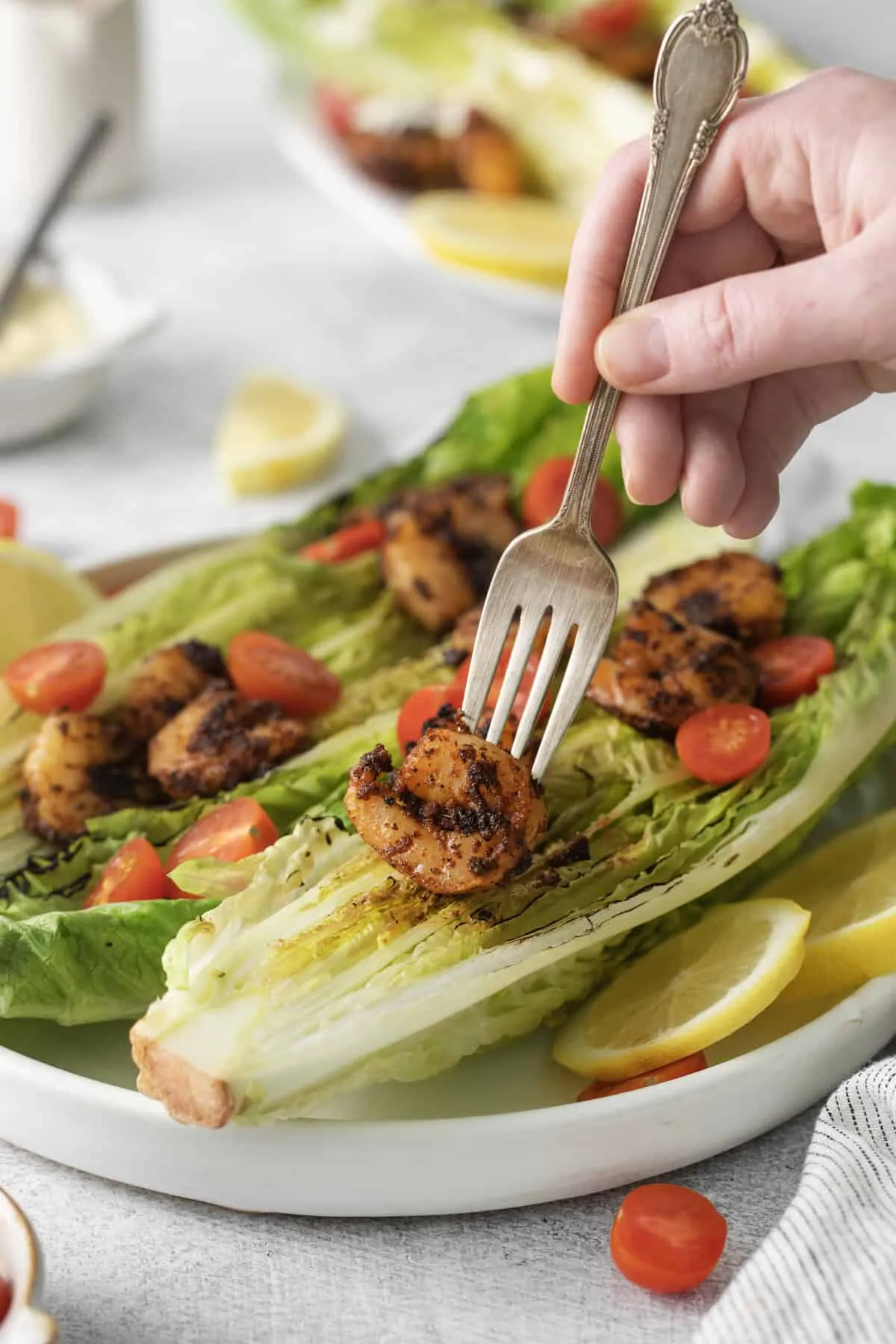 Grilled Caesar Salad Shrimp