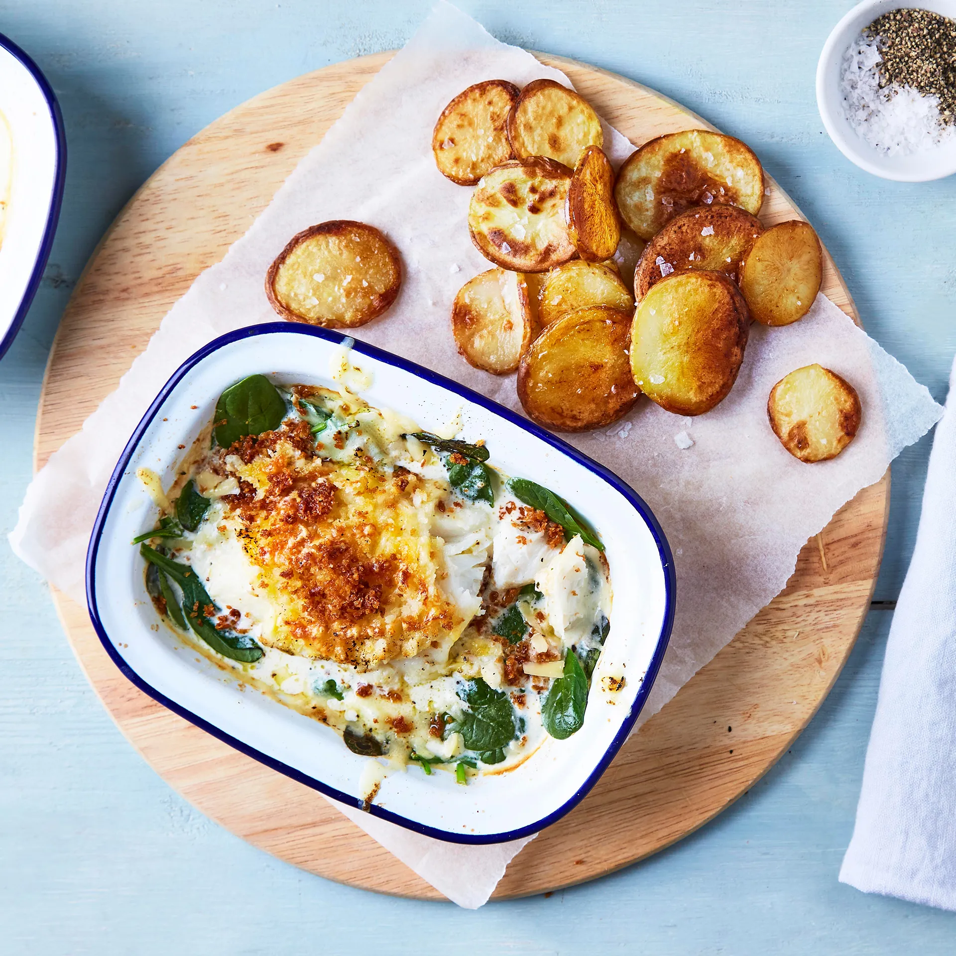 Grilled Cod with Sweet Potato and Spinach Mash