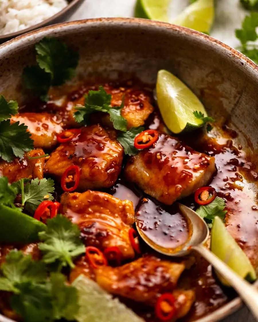 Grilled Fish with Soy Lime Chili Sauce