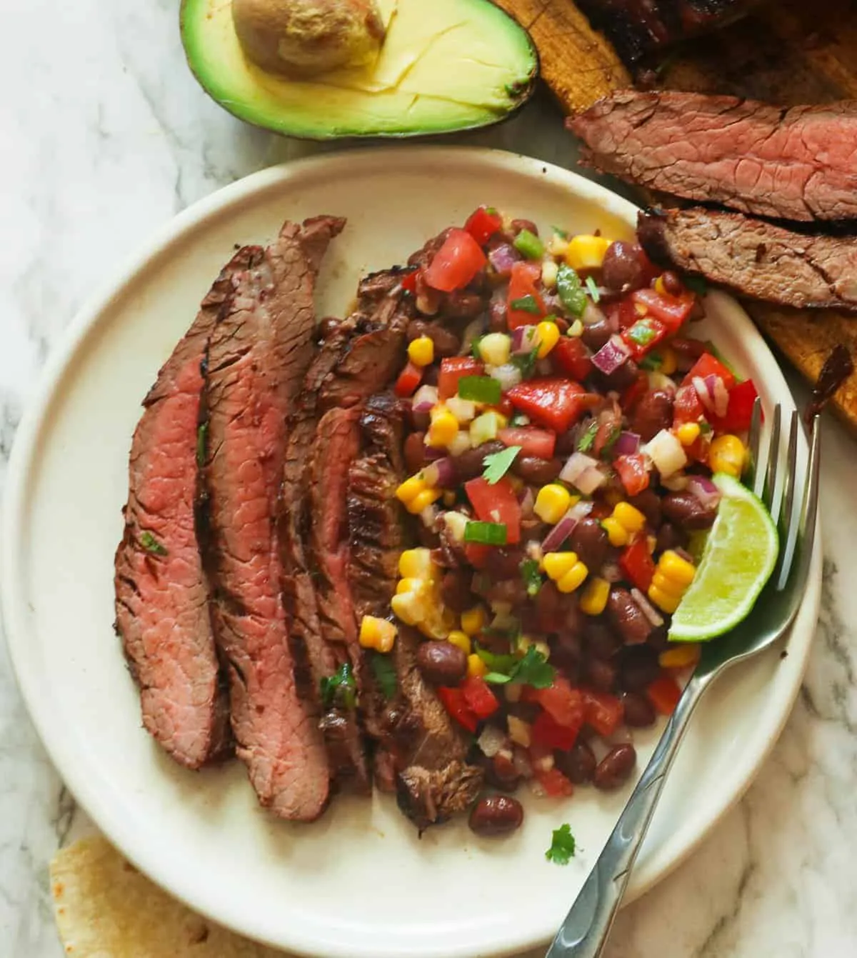 Grilled Flank Steak with Black Beans
