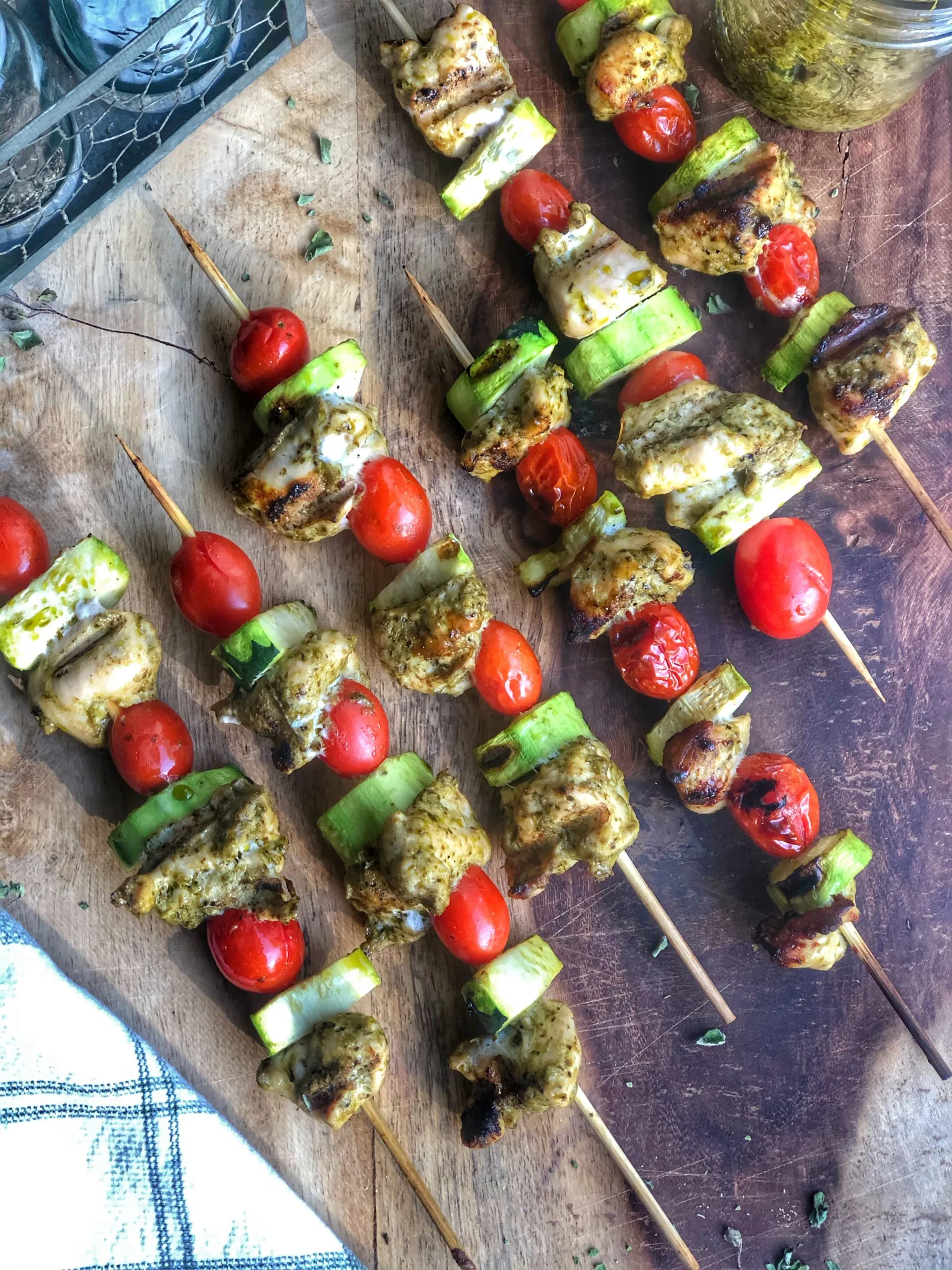 Grilled Pesto Chicken Skewers