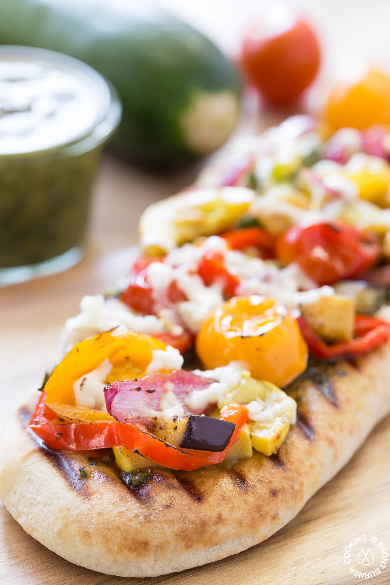 Grilled Pesto Salad Flatbread with Einkorn