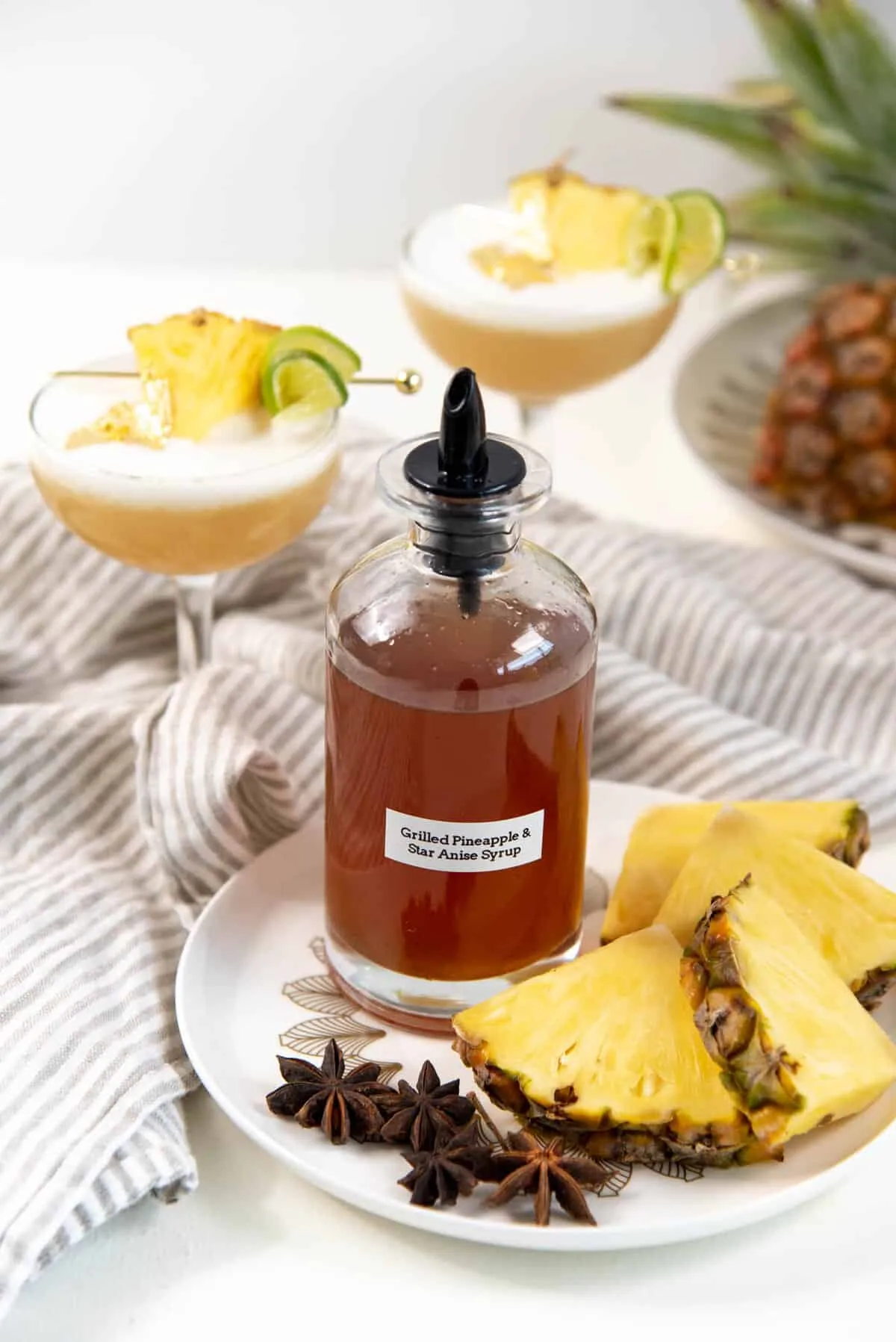 Grilled Pineapple Syrup with Star Anise