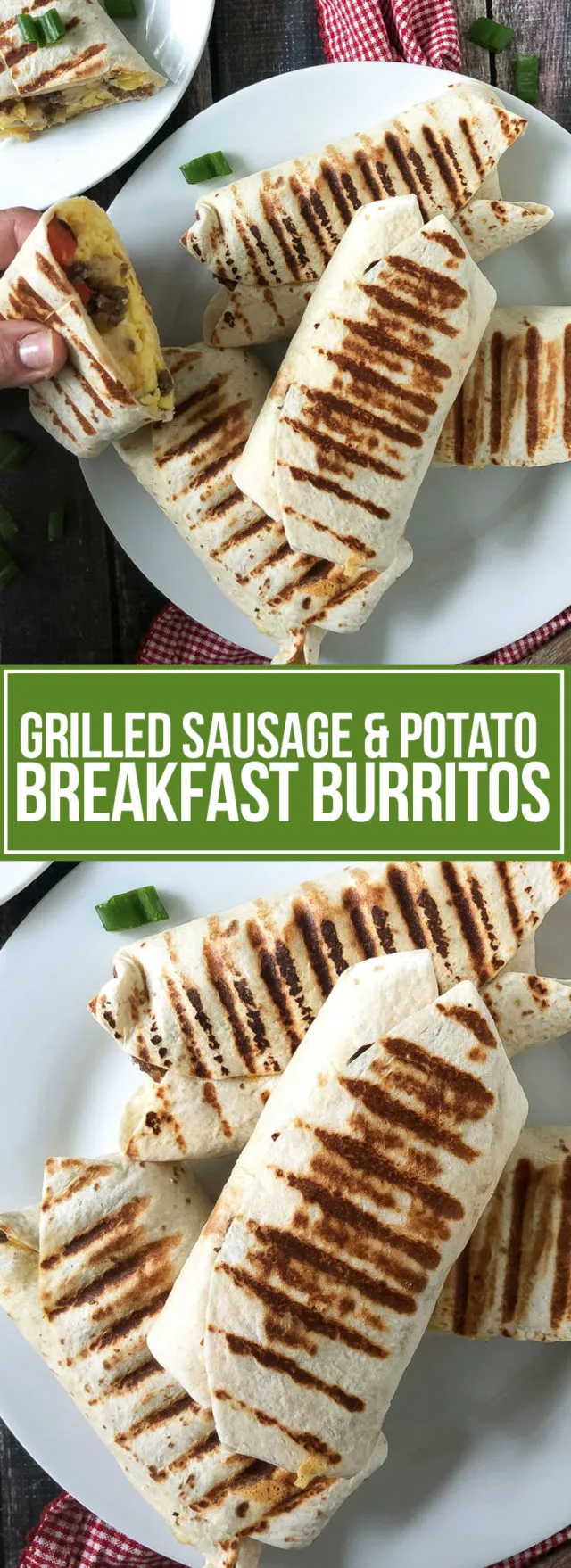 Grilled Sausage and Potato Breakfast Burritos