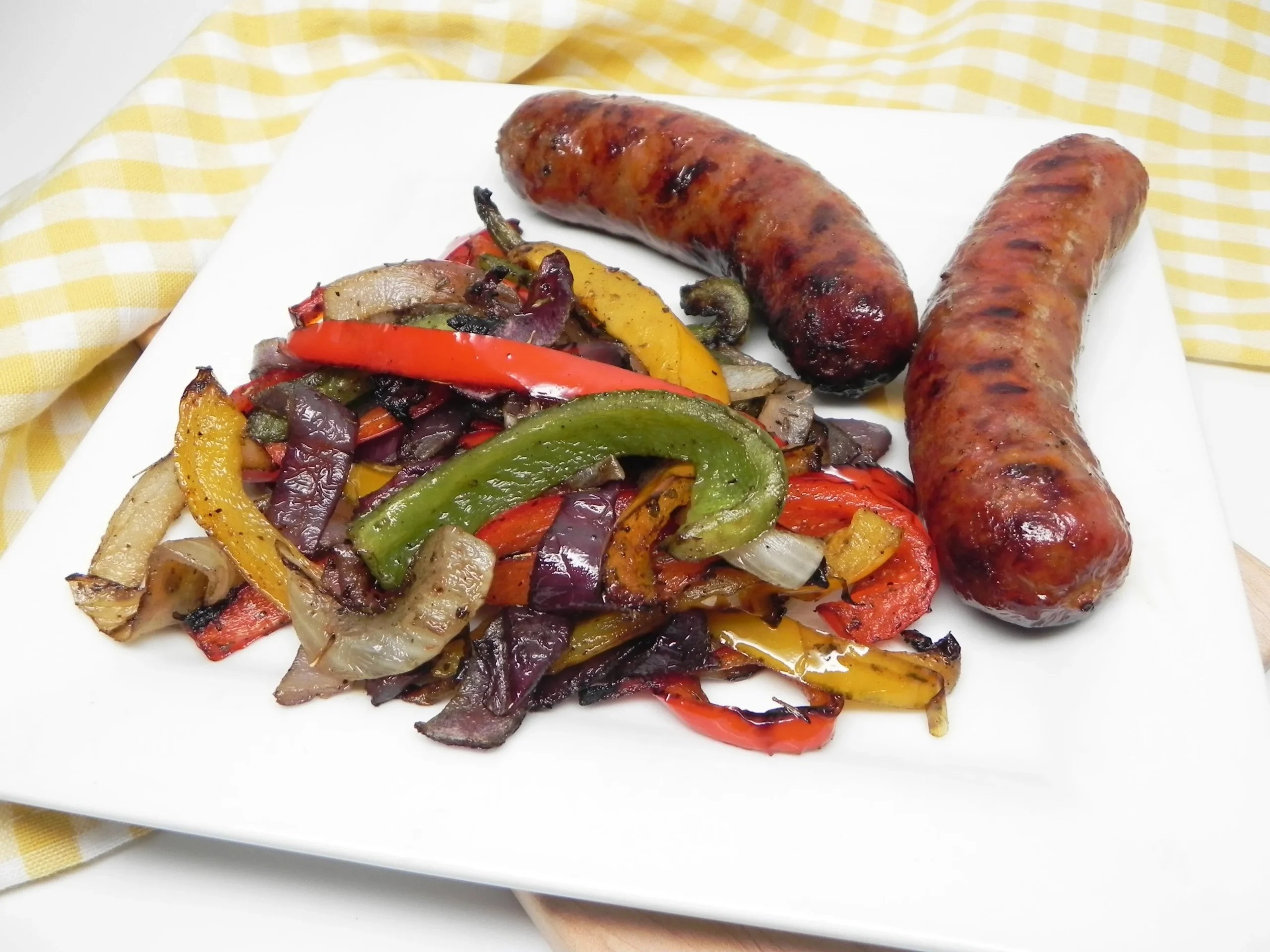 Grilled Sausage with Peppers and Onions