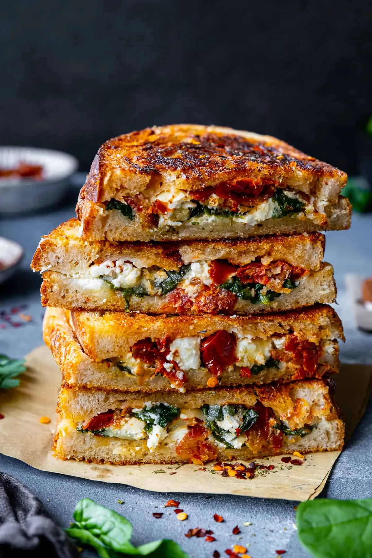 Grilled Spinach and Feta Sandwich