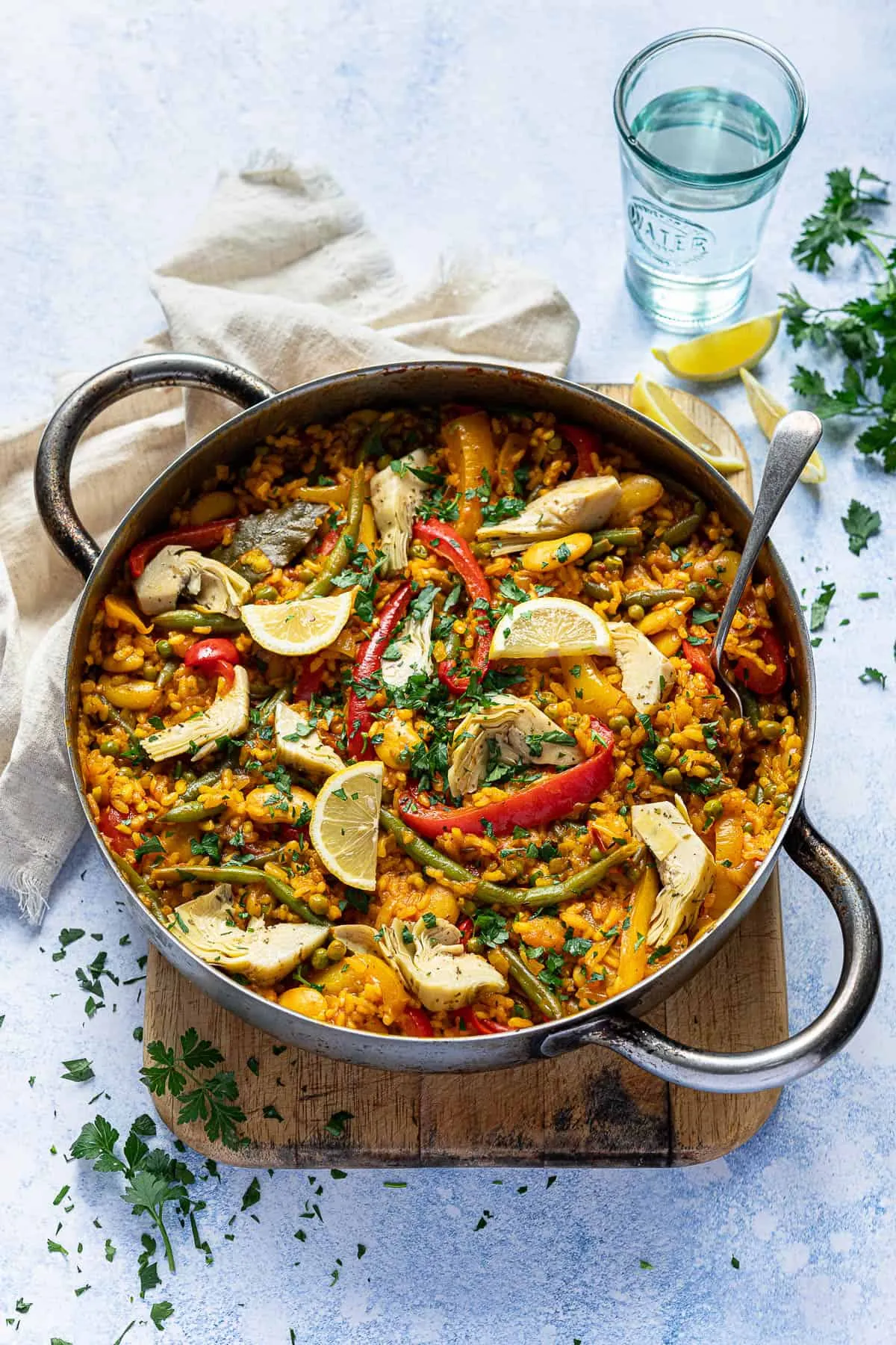 Grilled Vegetarian Paella with Basil Tomato Slaw