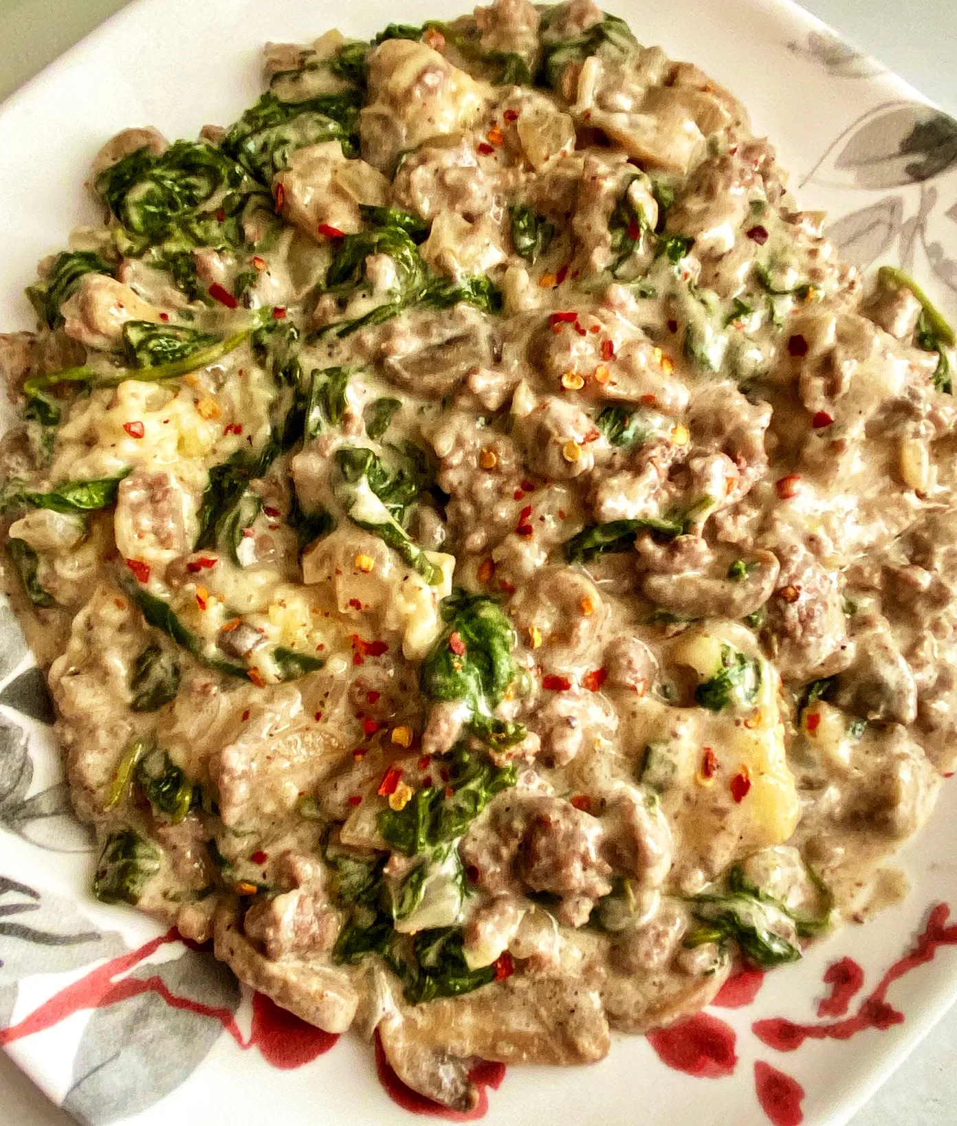 Ground Beef Spinach Cream