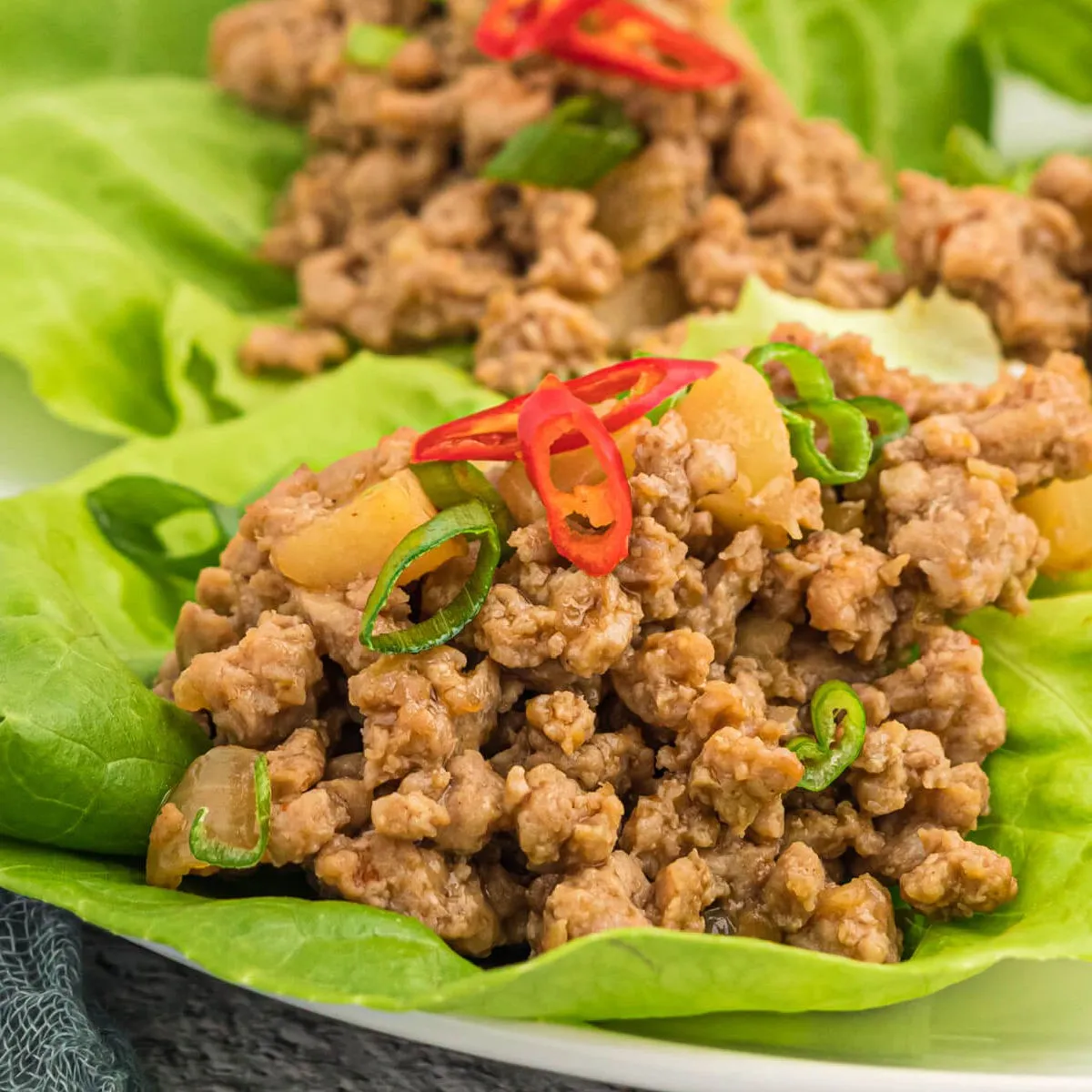 Ground Chicken and Eggplant Lettuce Wraps