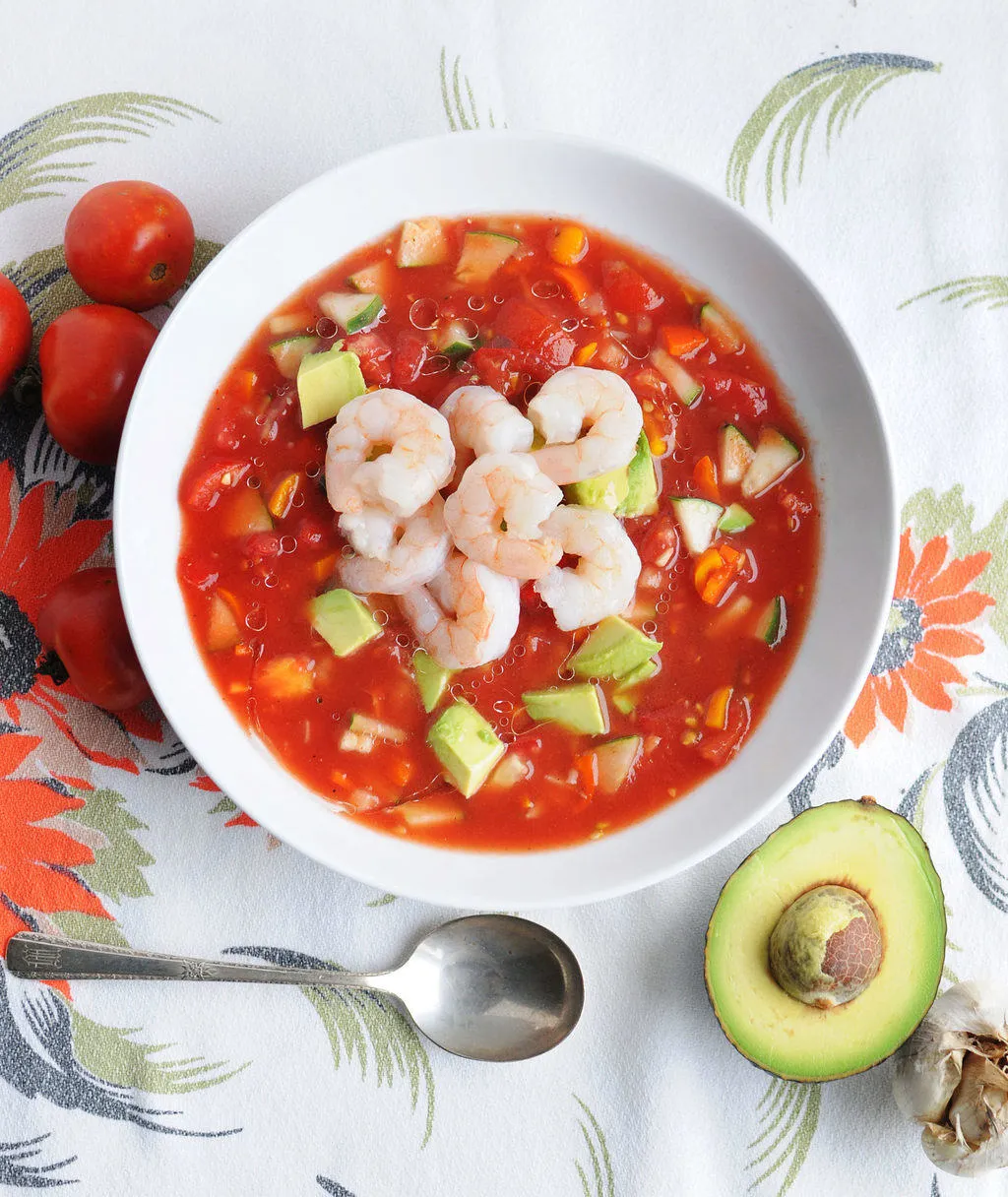Guadalajara Gazpacho with Shrimp