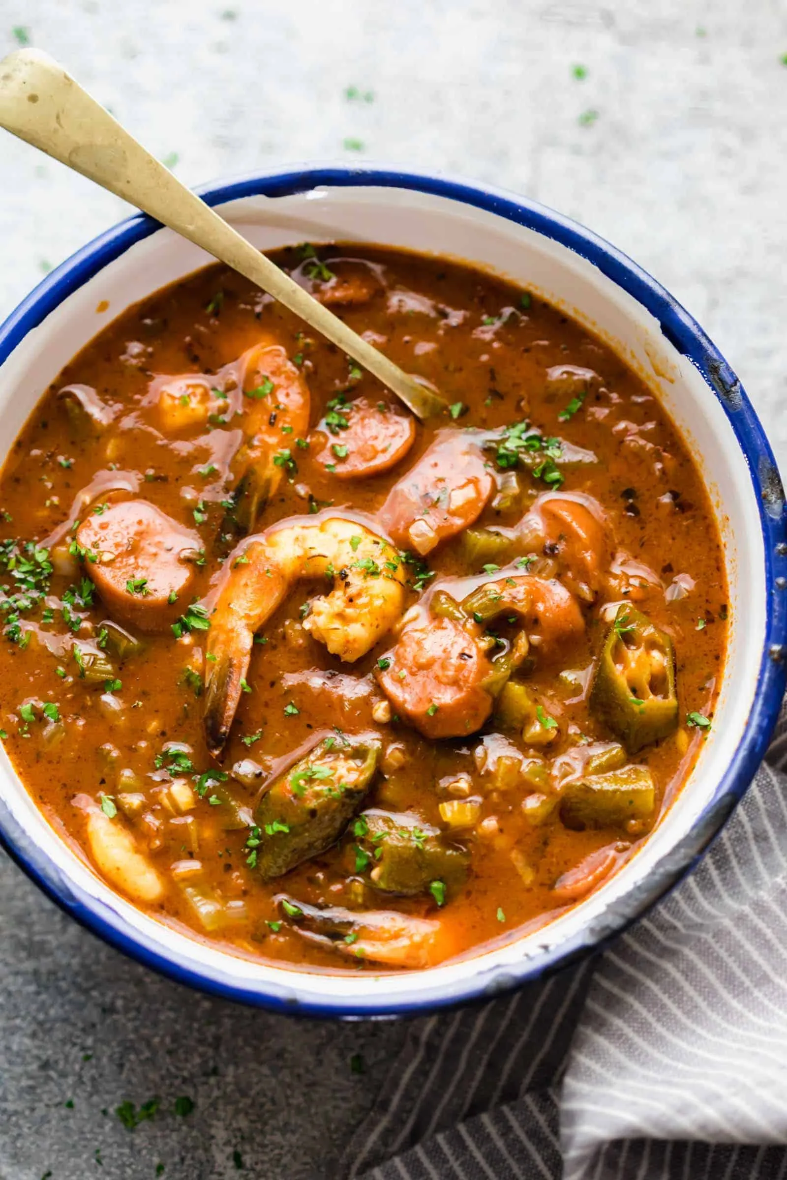 Gumbo with Chicken, Sausage, and Shrimp