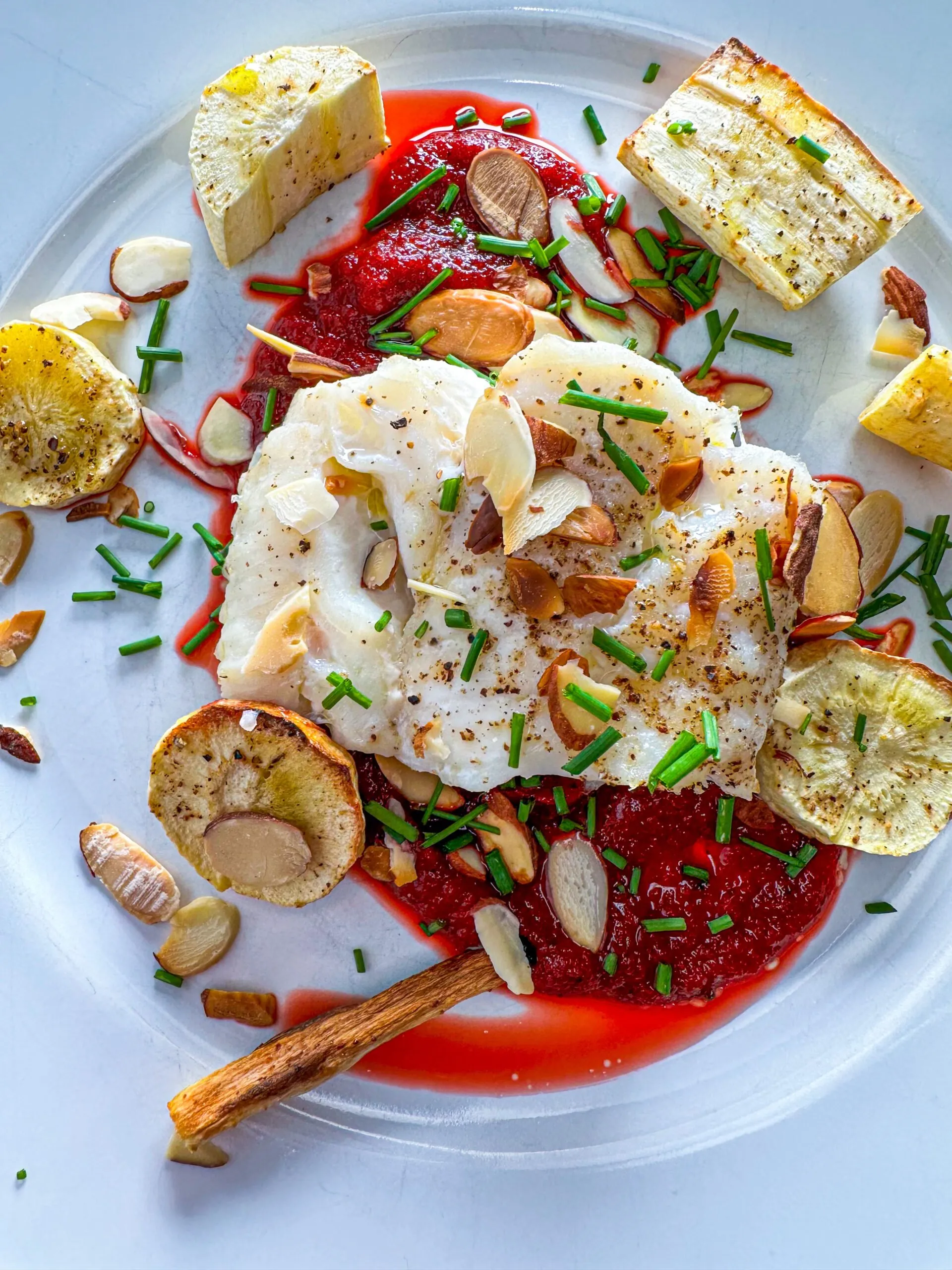 Halibut with Blood Orange Sauce