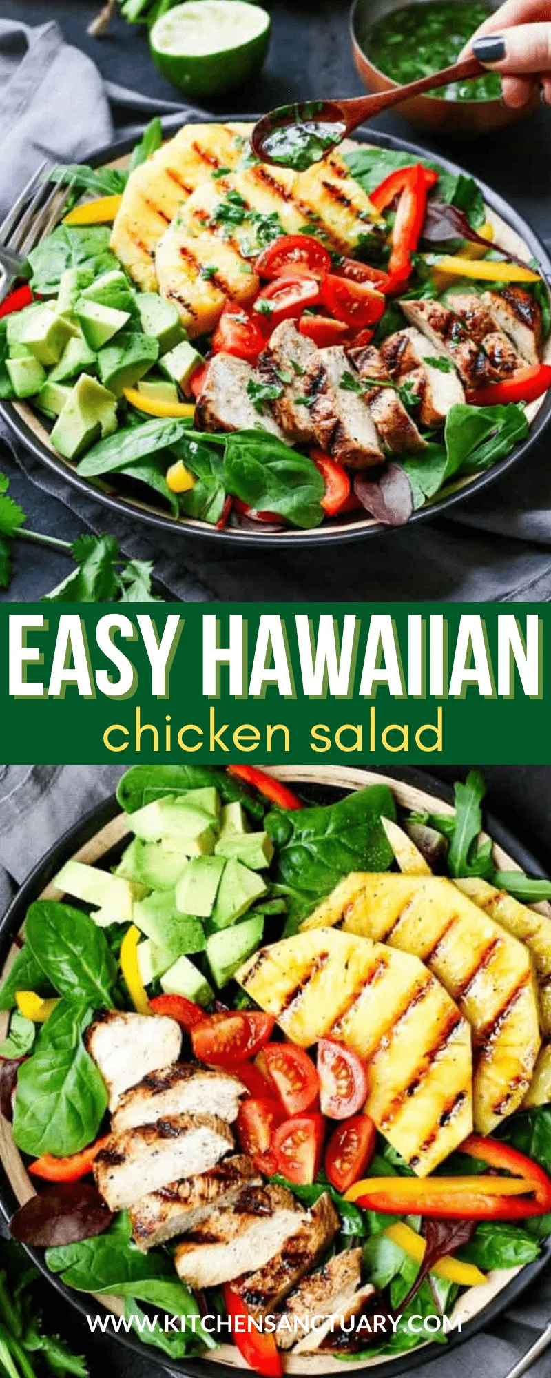 Hawaiian Chicken Salad with Coriander Lime Vinaigrette