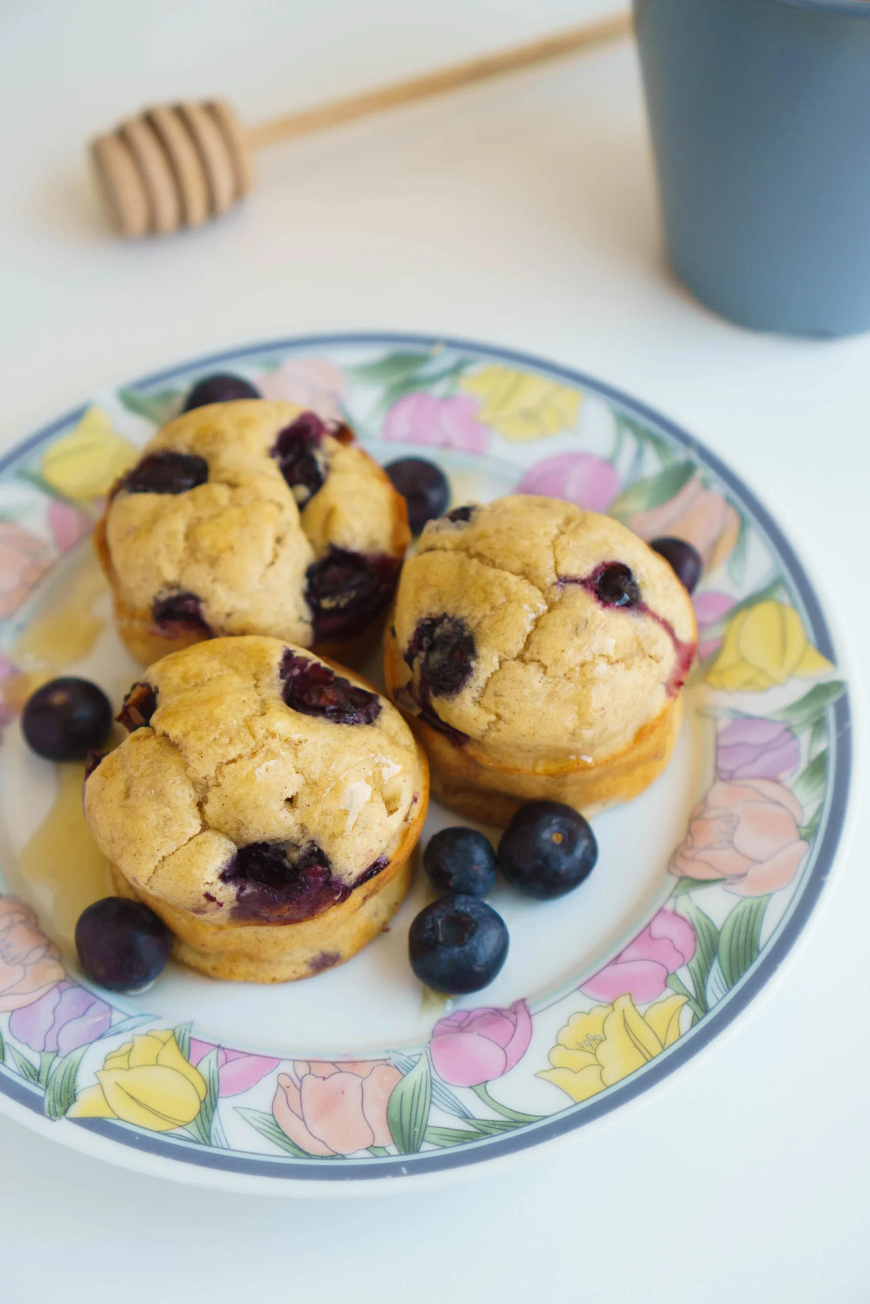 Healthy Banana Blueberry Muffins