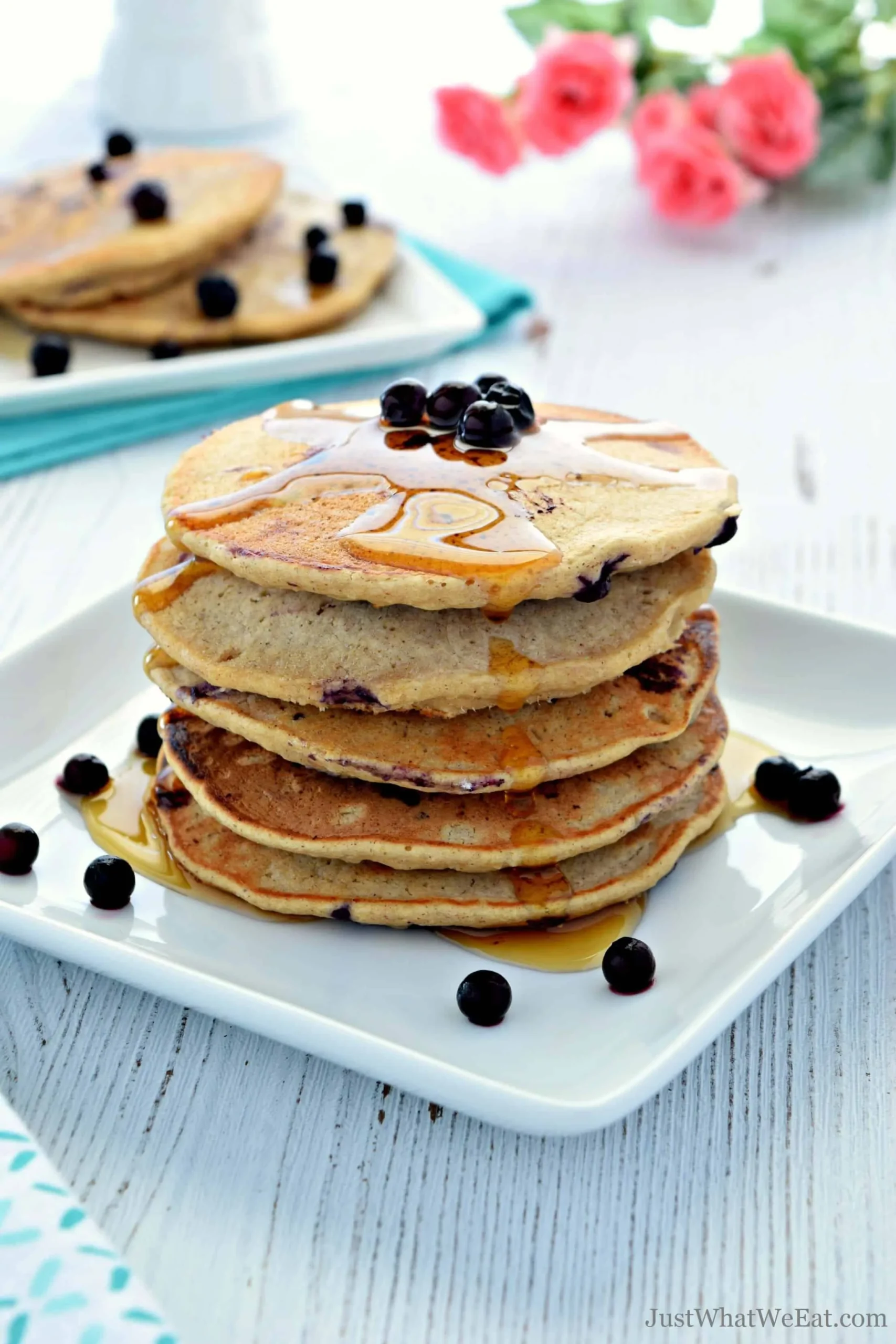 Healthy Blueberry Oat Pancakes No Sugar Added
