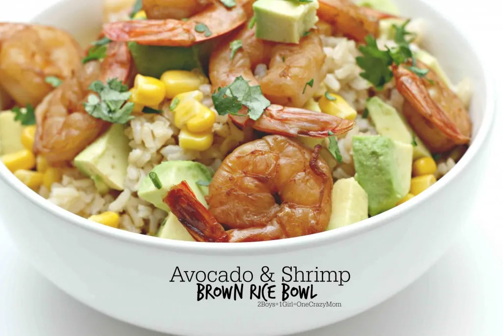Healthy Brown Rice Bowl Shrimp Avocado