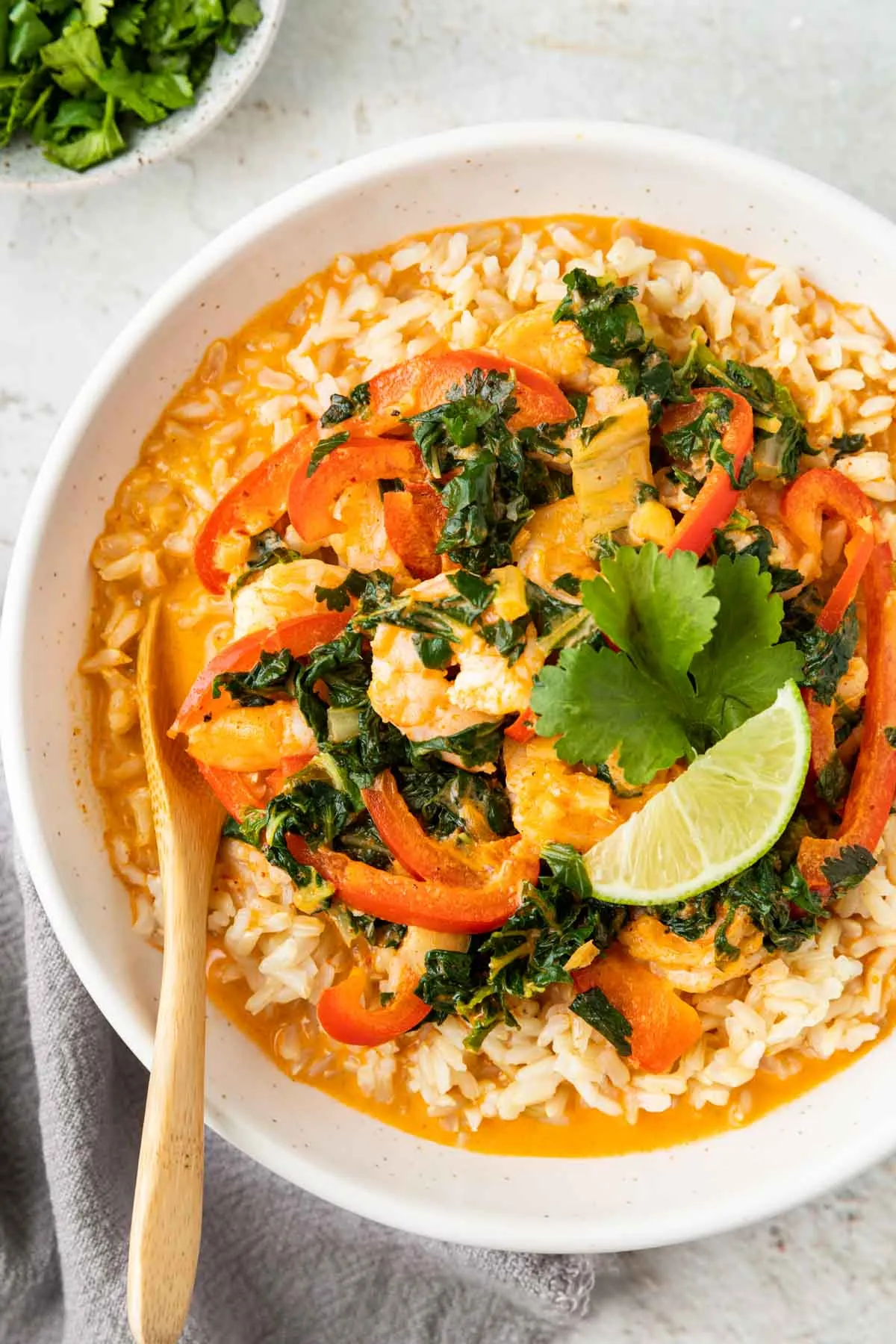 Healthy Coconut Shrimp Curry Bowl