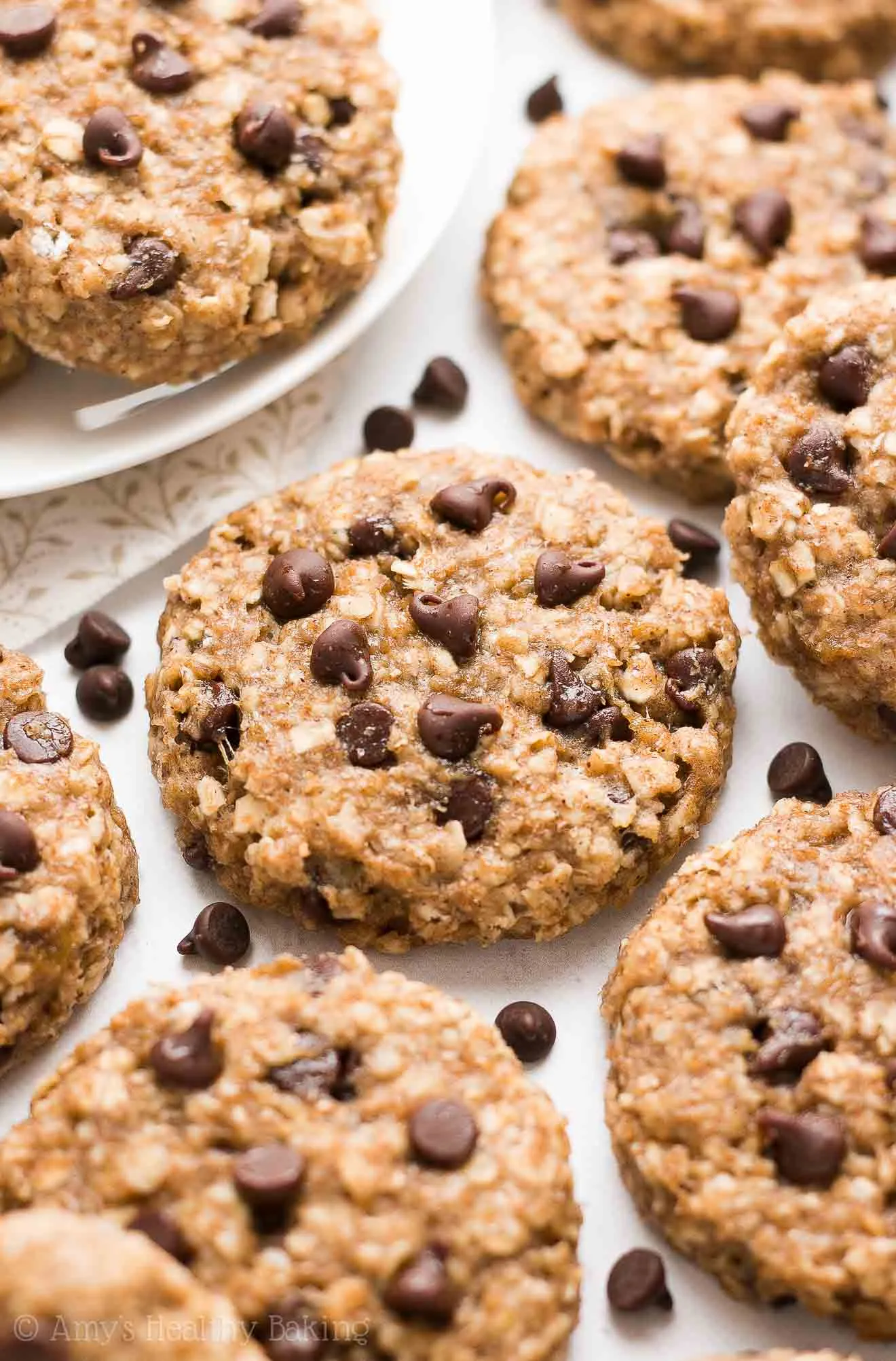 Healthy Vegan Banana Oatmeal Chocolate Chip Cookies