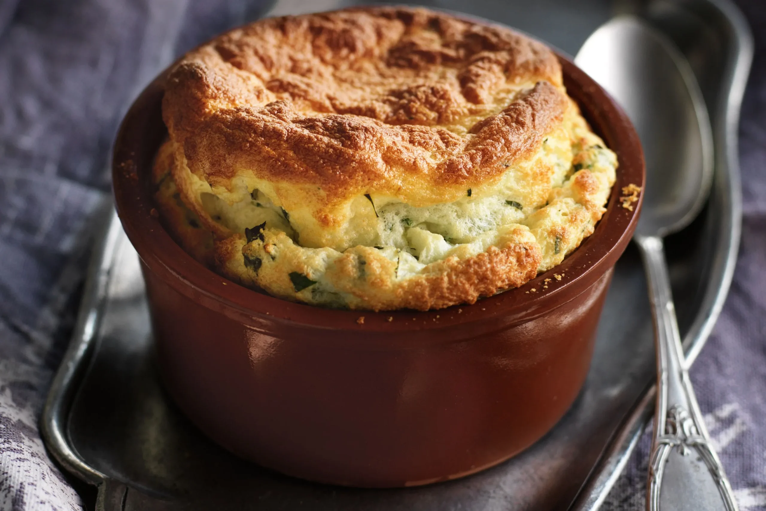Herbed Goat Cheese Soufflés