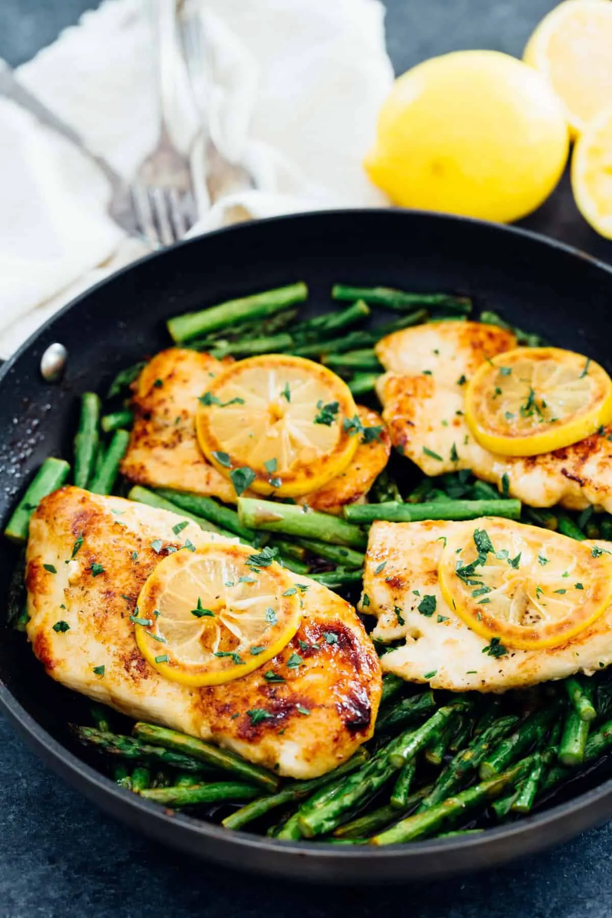 Honey Butter Lemon Chicken with Asparagus