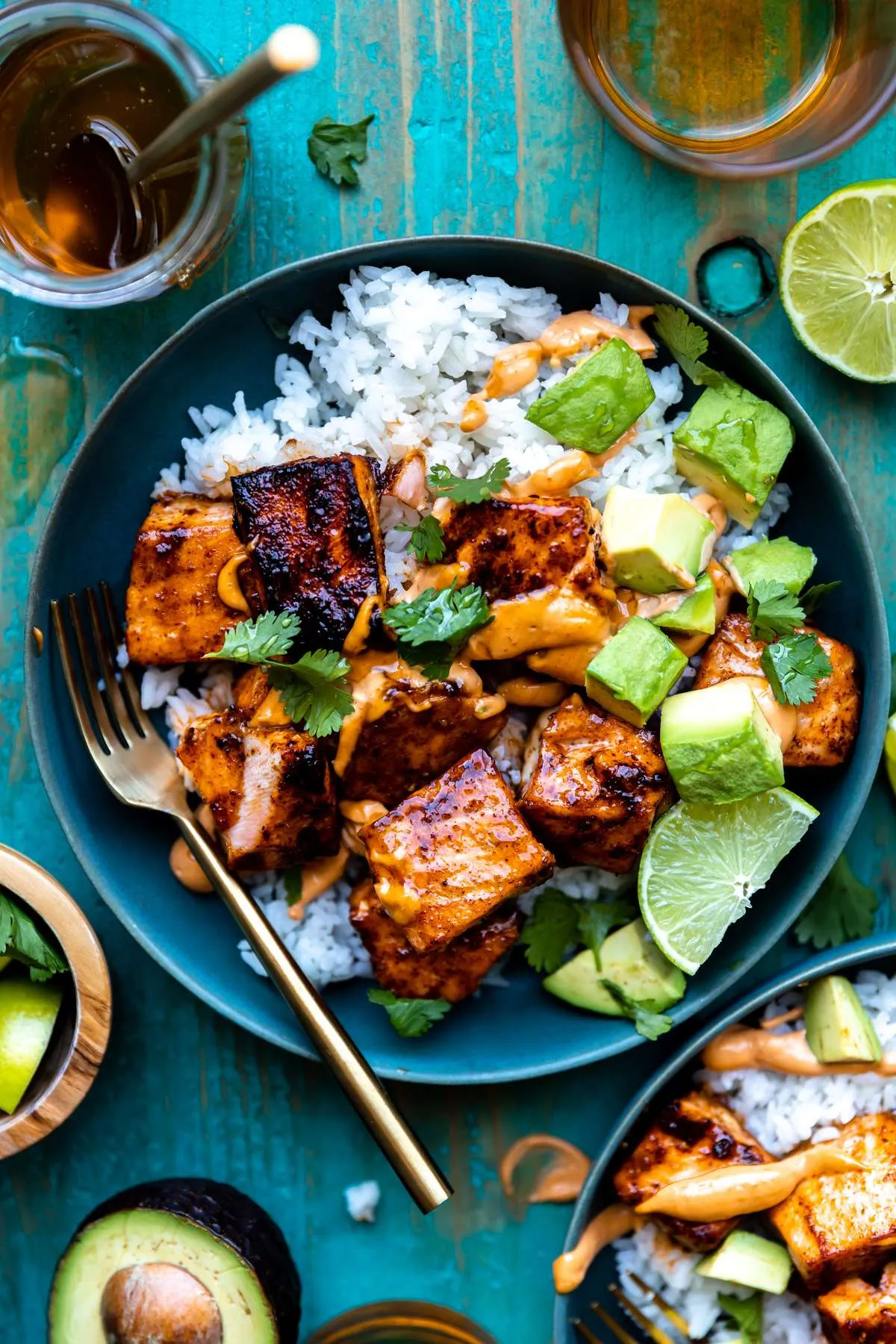 Honey Chipotle Salmon Bowls
