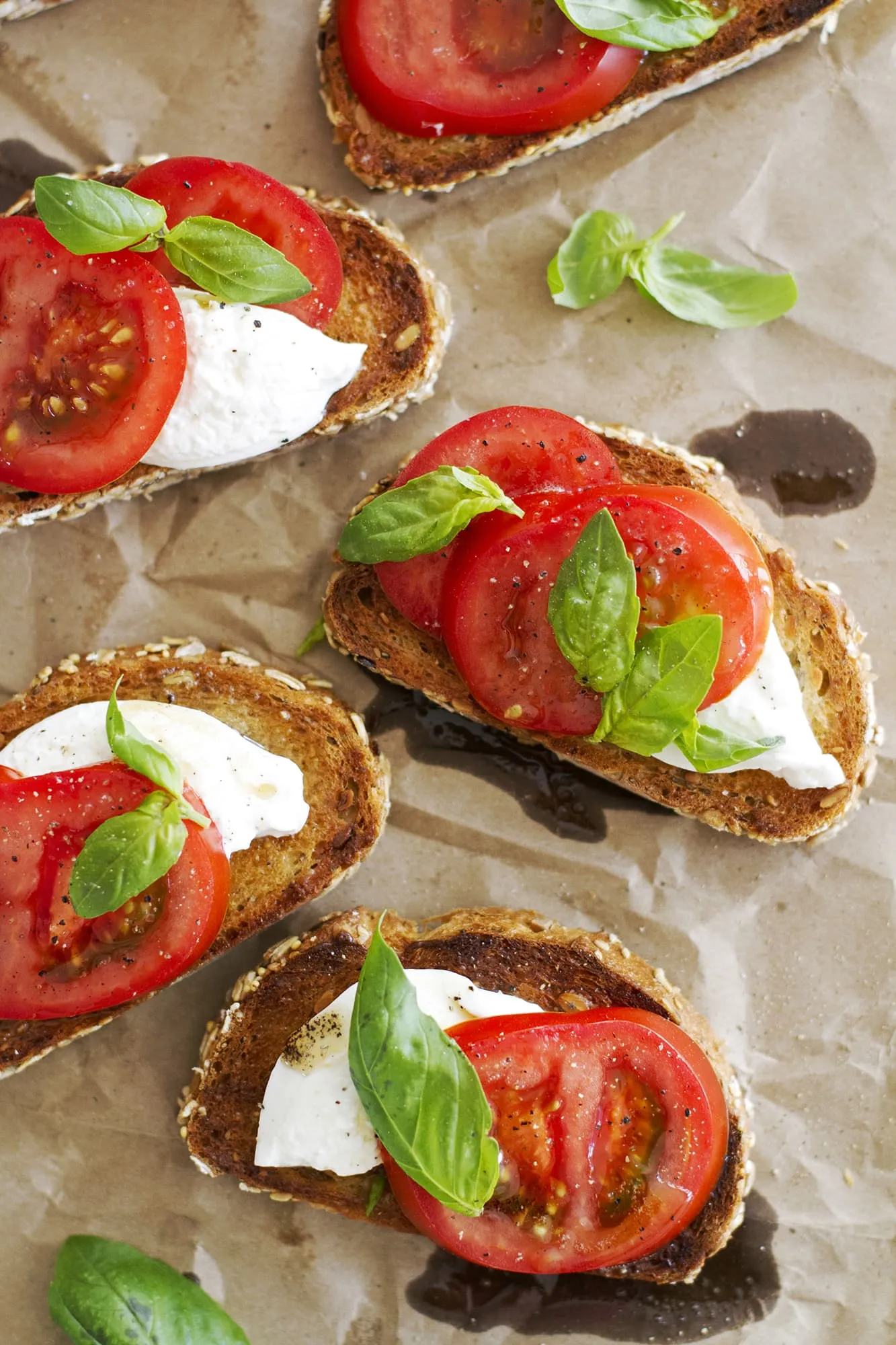 Hot Open Face Caprese Sandwich