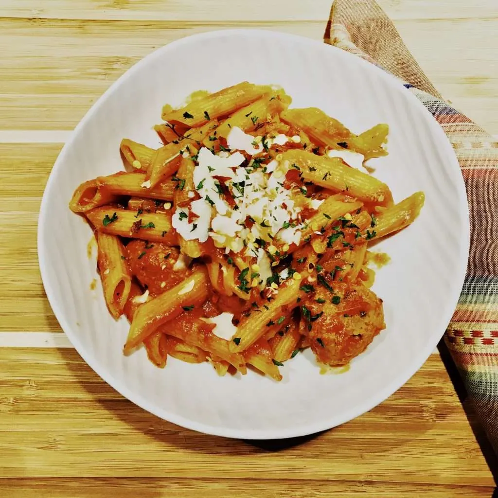 Instant Pot Penne Pasta with Meatballs