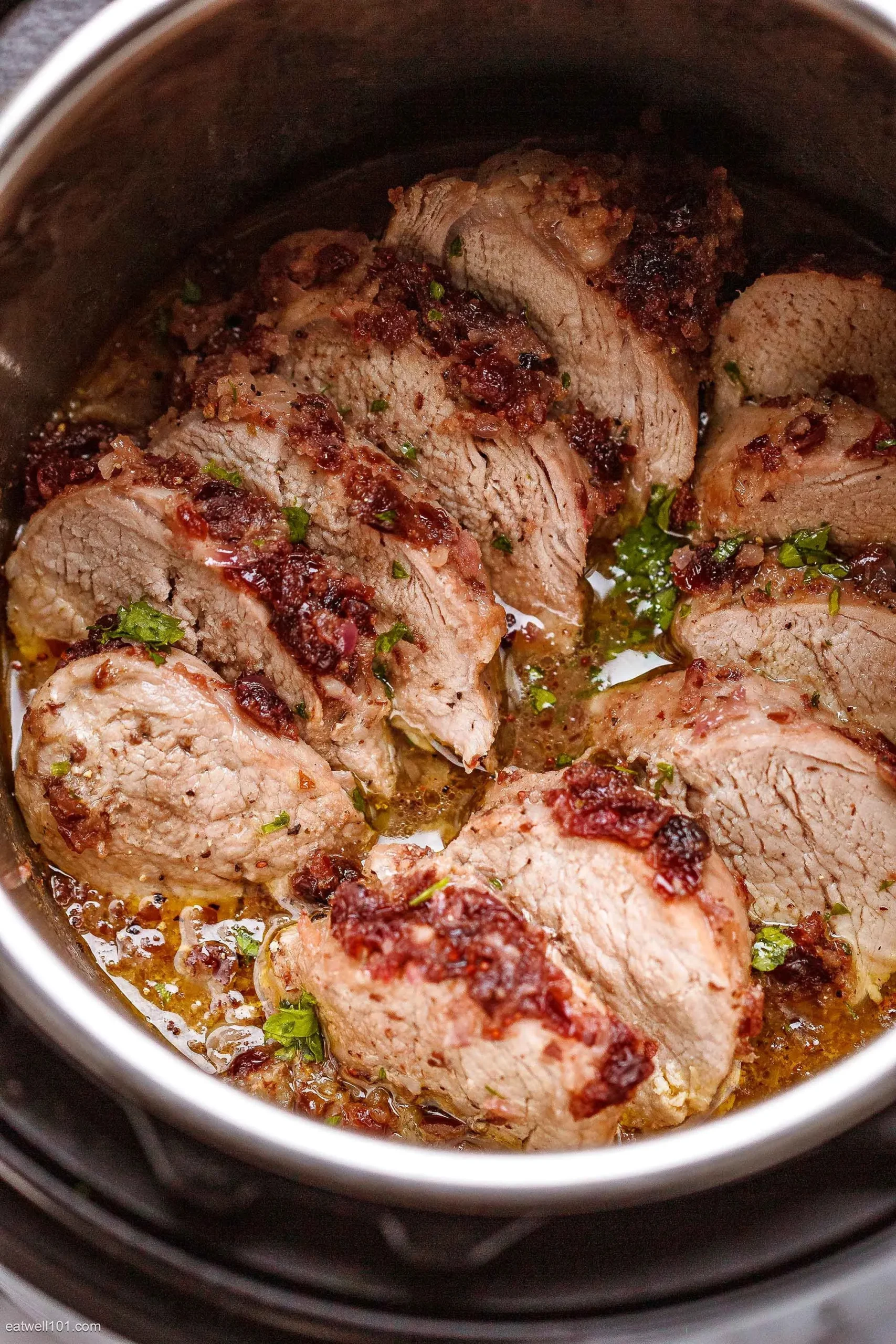 Instant Pot Pork Loin with Potatoes and Pistachios