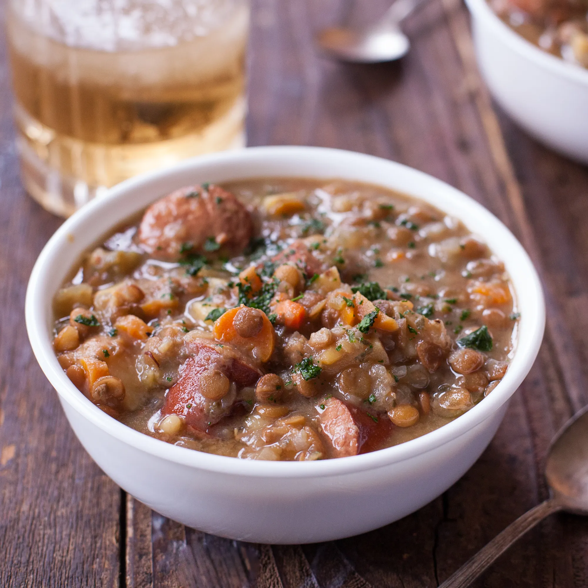 Instant Pot Sausage Lentil Rice Soup