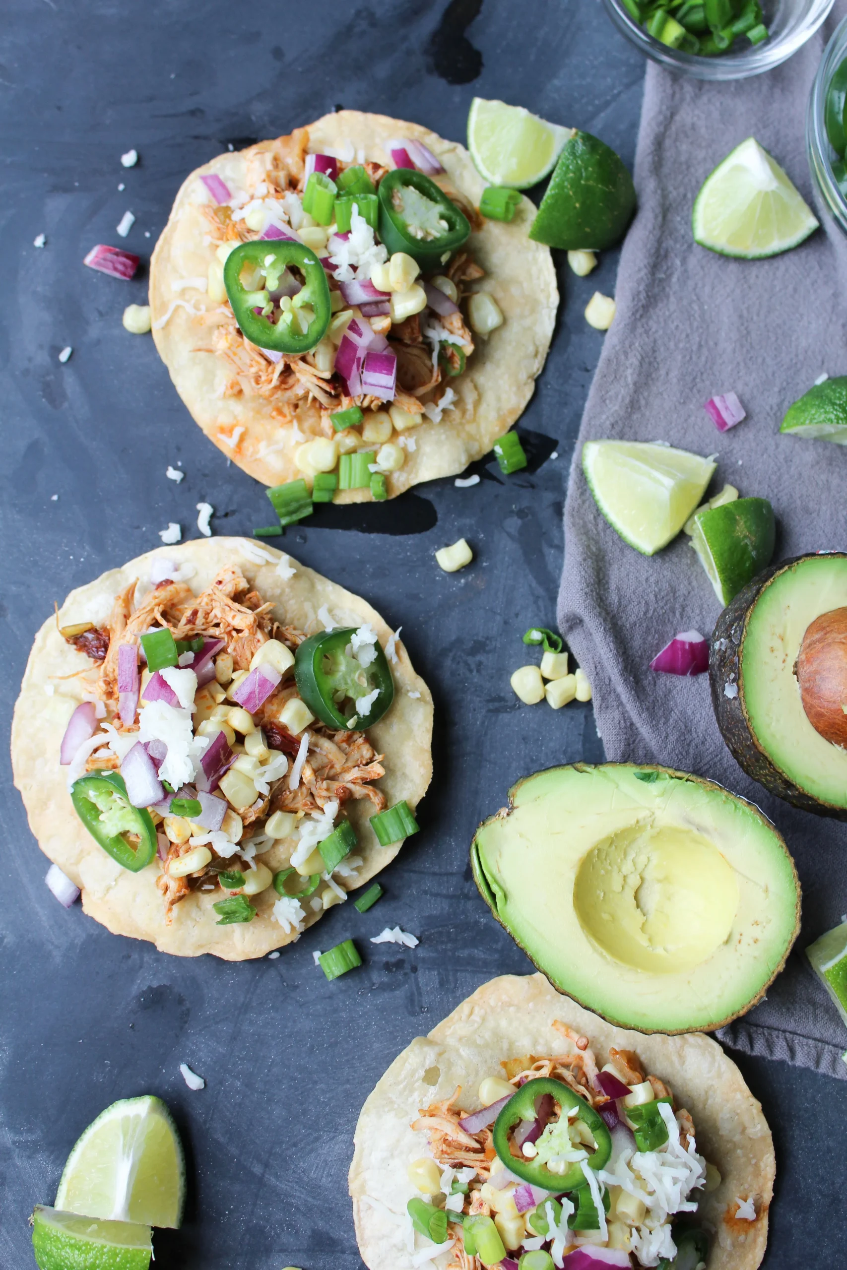 Instant Pot Shredded Chicken Tostadas
