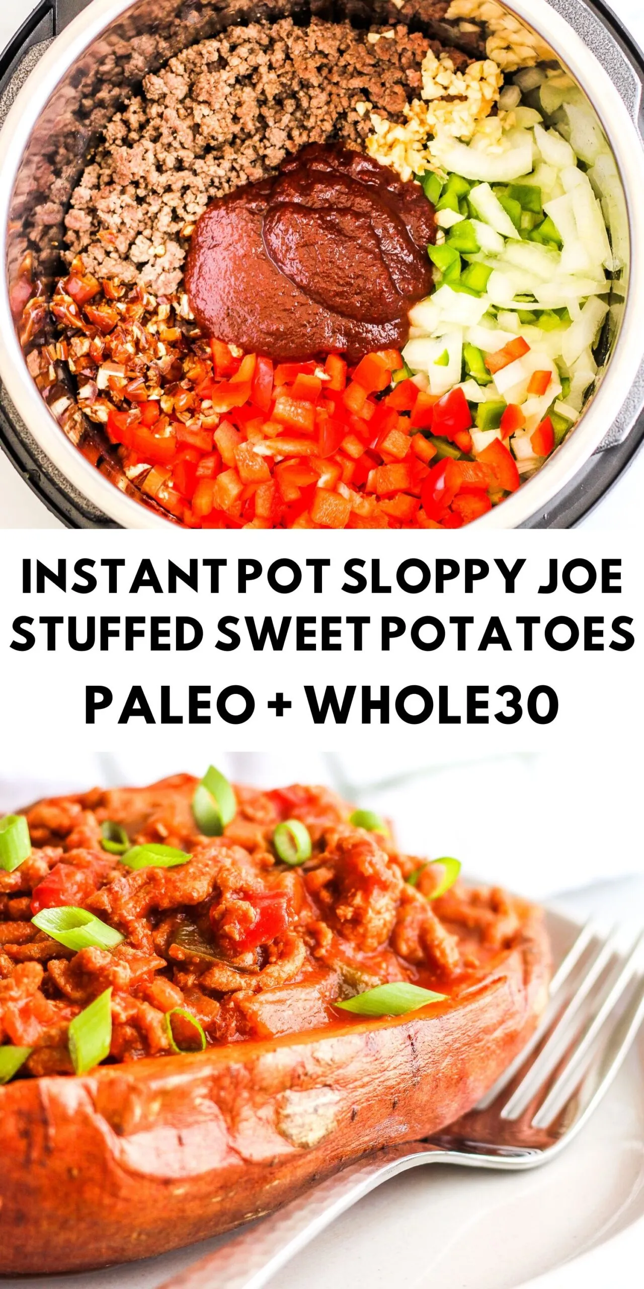 Instant Pot Sloppy Joe Stuffed Sweet Potatoes
