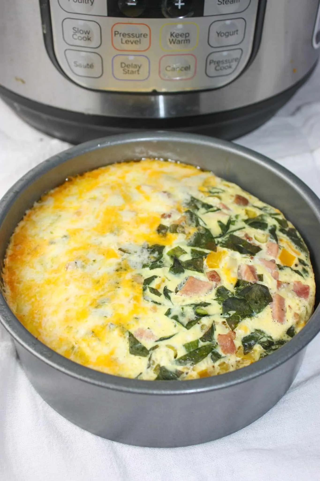 Instant Pot Spinach Bacon Crustless Quiche