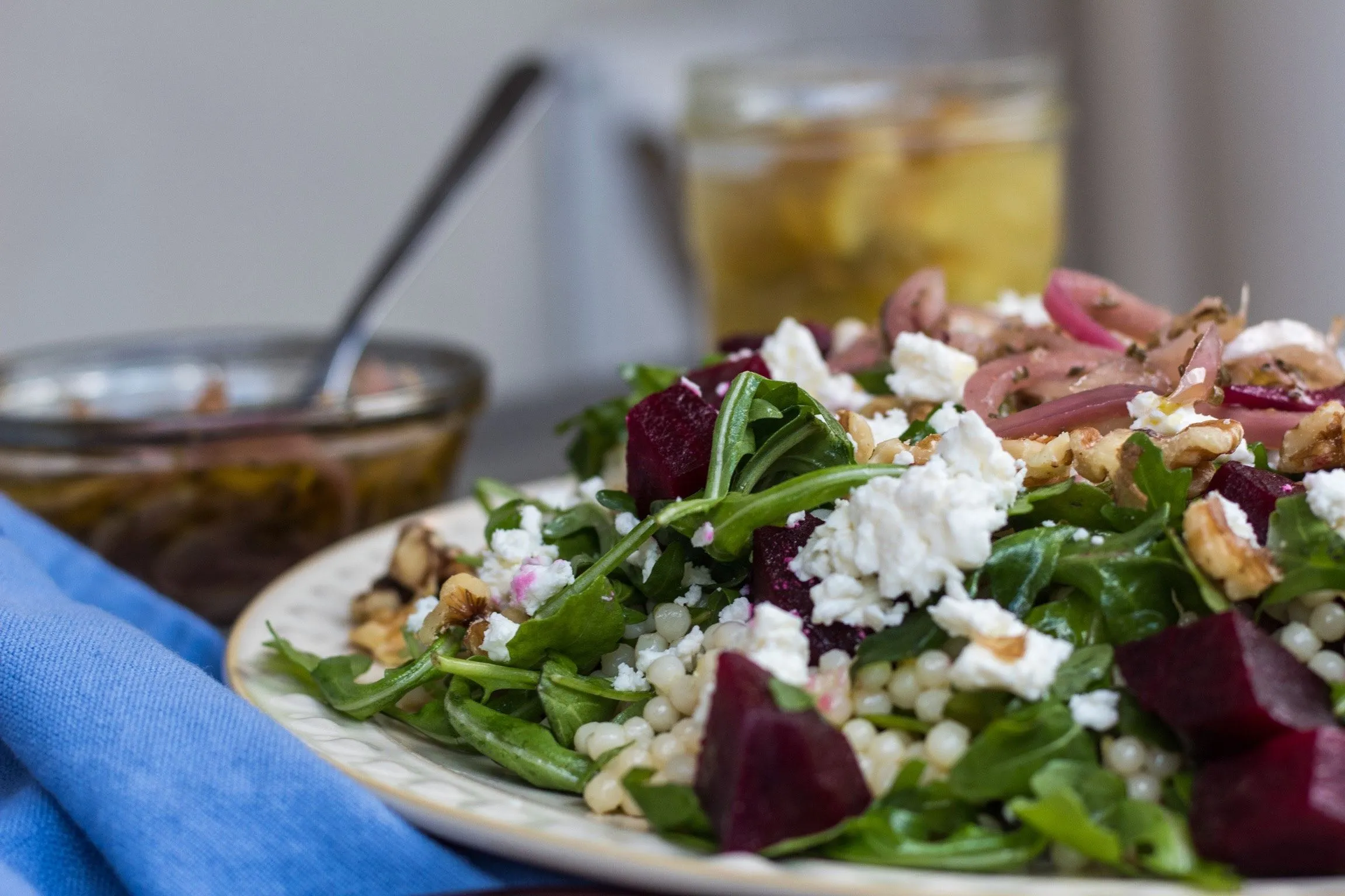 Israeli Couscous Salad with Beet and Feta