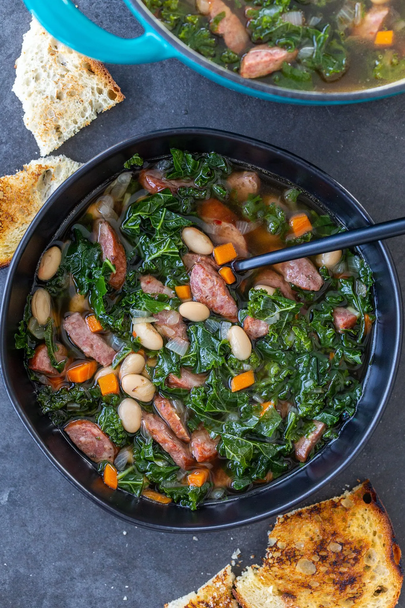 Italian Sausage Kale and Cannellini Bean Soup