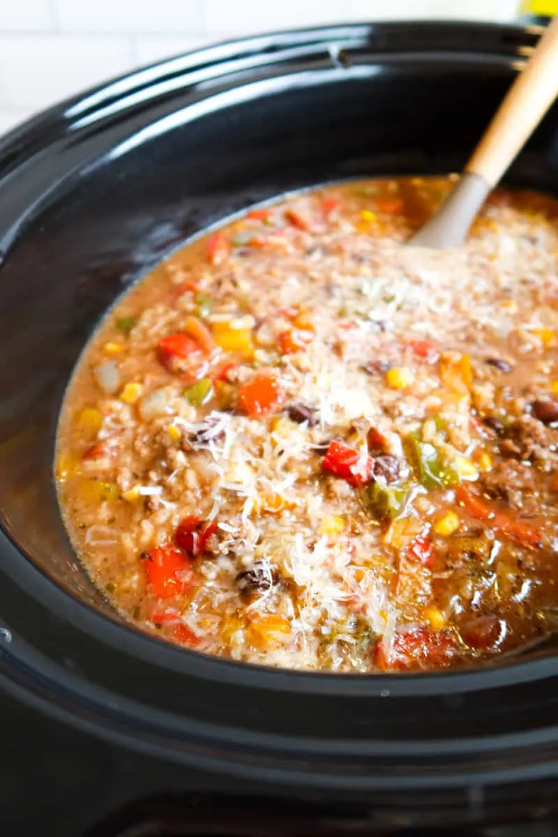 Italian Stuffed Pepper Crock Pot Soup
