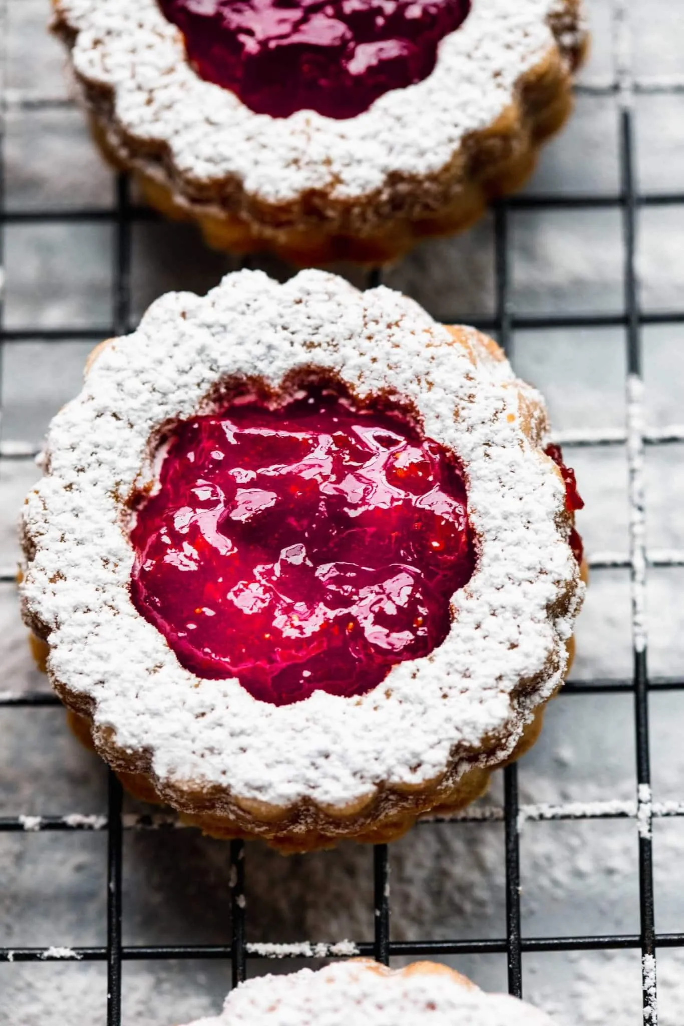 Jam Filled Linzer Cookies