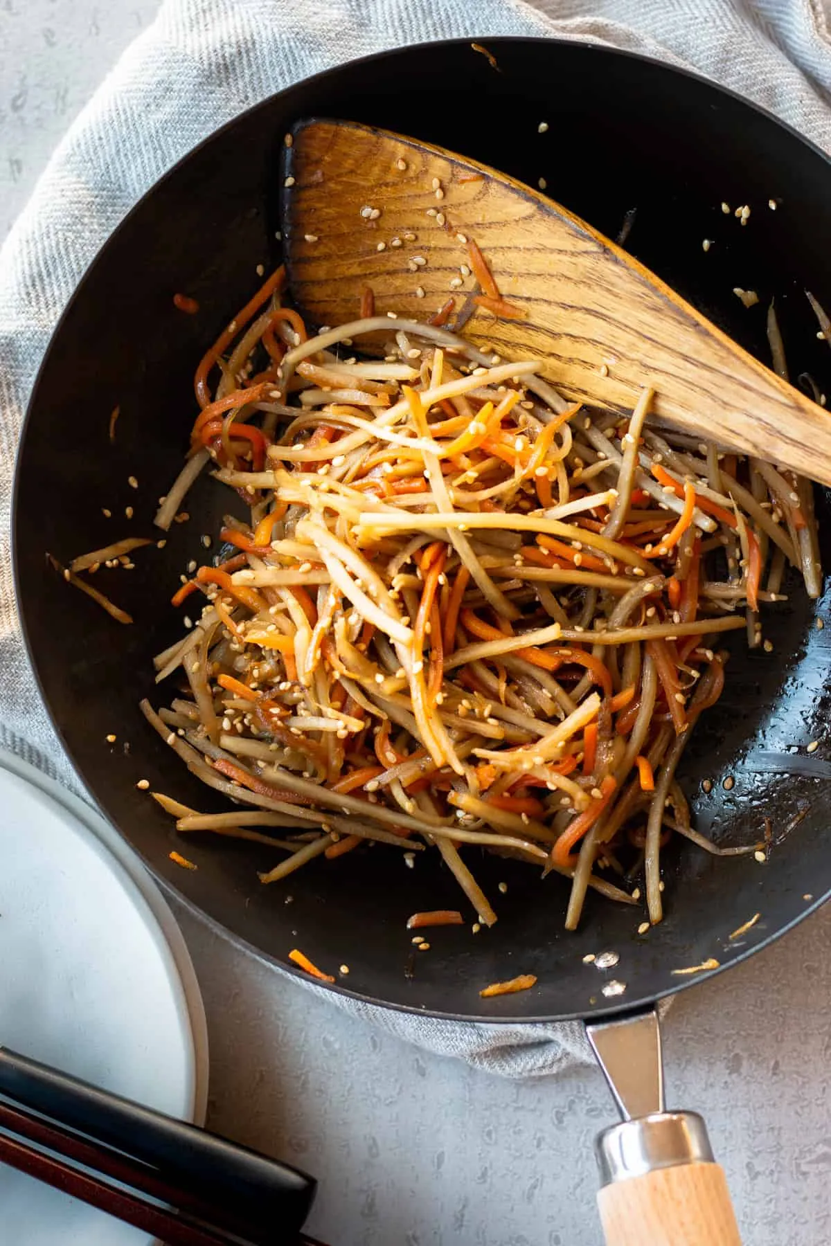 Japanese Burdock and Carrot Stir Fry Kinpira Gobo
