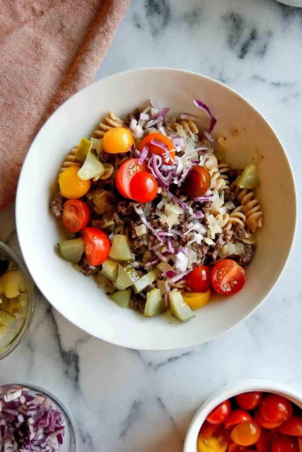 Jimmy Buffett Cheeseburger Pasta Salad